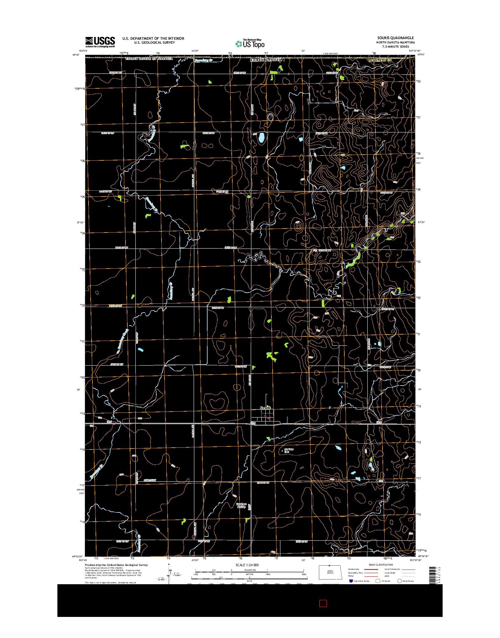 USGS US TOPO 7.5-MINUTE MAP FOR SOURIS, ND-MB 2014
