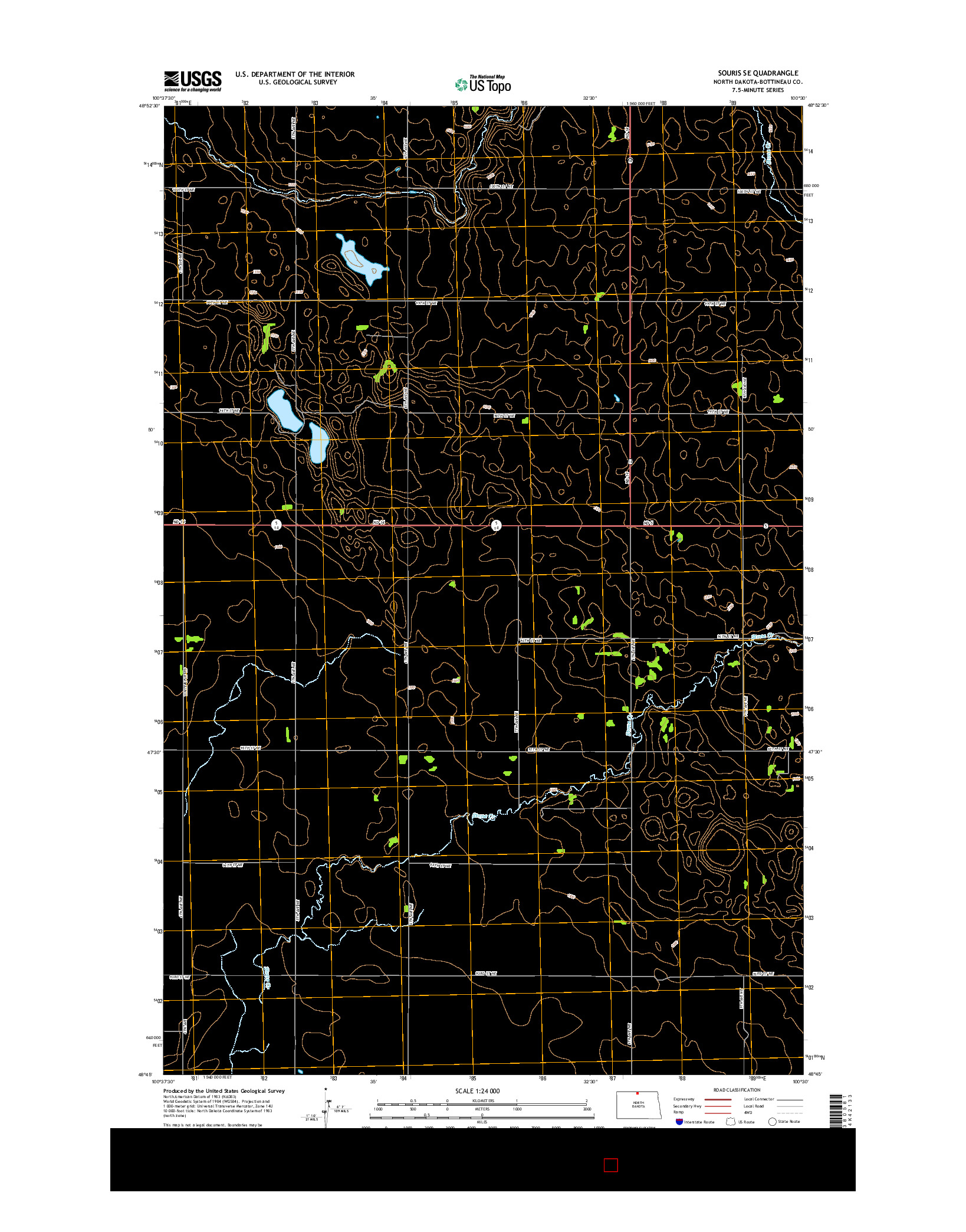 USGS US TOPO 7.5-MINUTE MAP FOR SOURIS SE, ND 2014