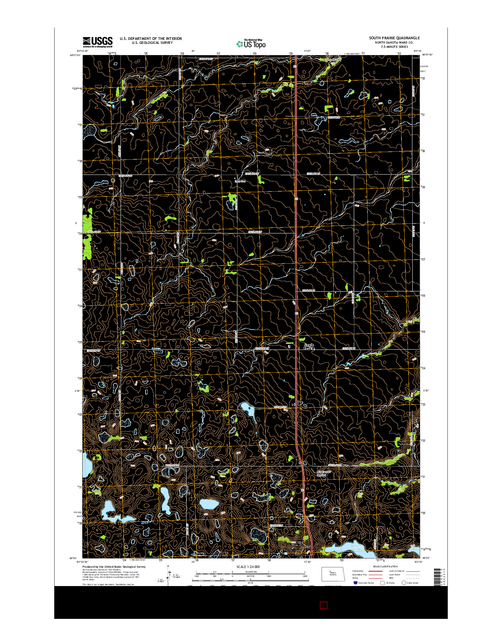 USGS US TOPO 7.5-MINUTE MAP FOR SOUTH PRAIRIE, ND 2014