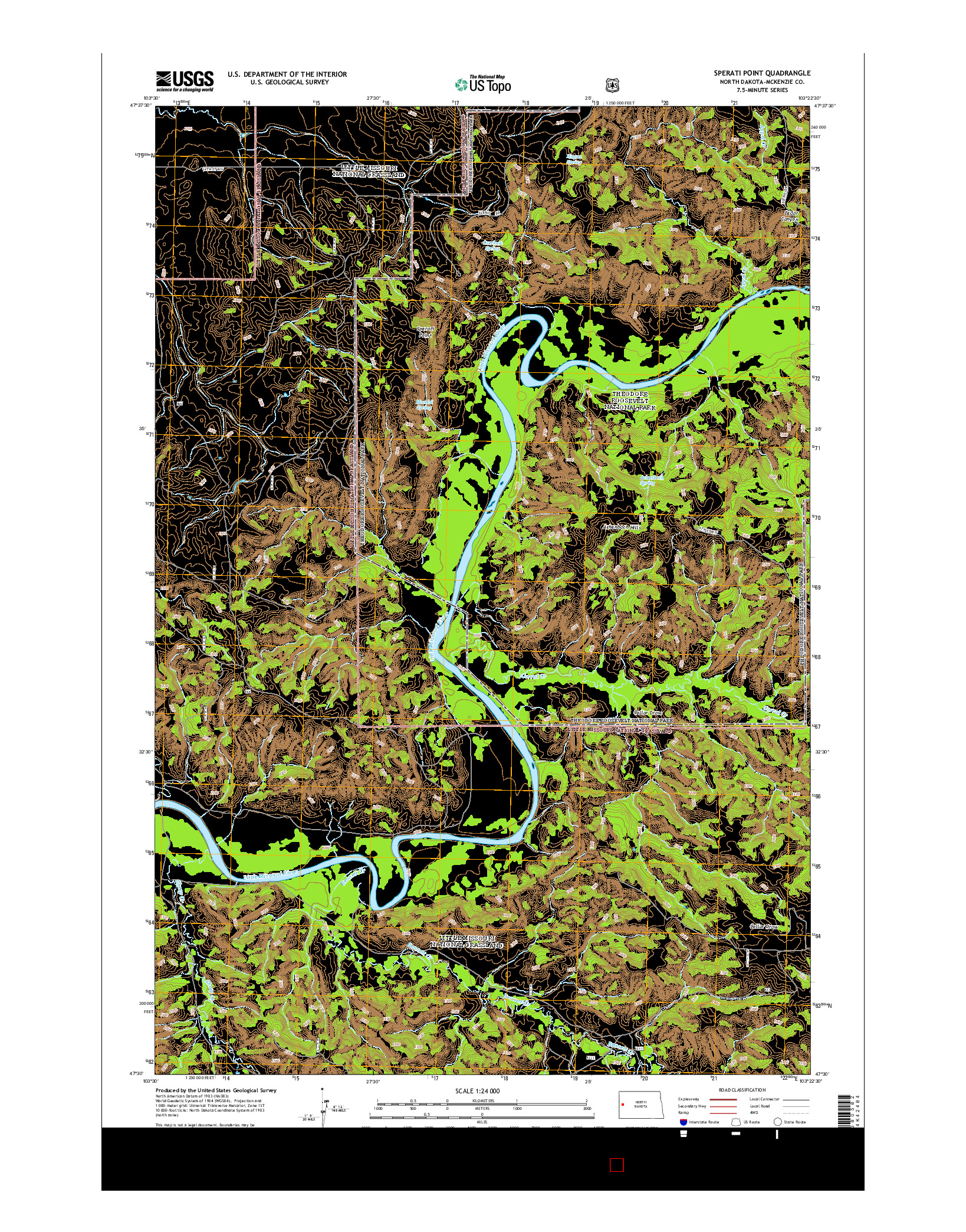 USGS US TOPO 7.5-MINUTE MAP FOR SPERATI POINT, ND 2014