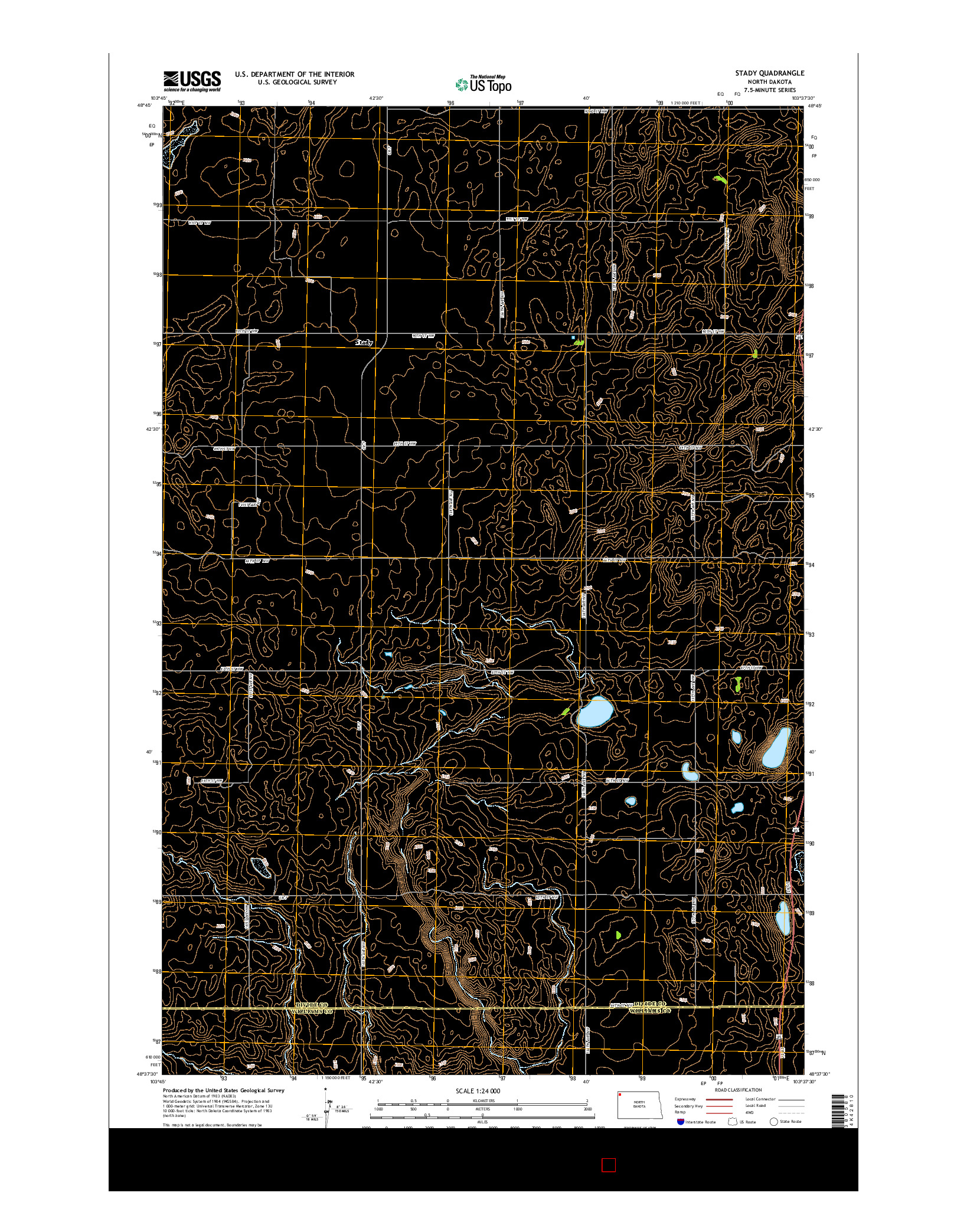 USGS US TOPO 7.5-MINUTE MAP FOR STADY, ND 2014