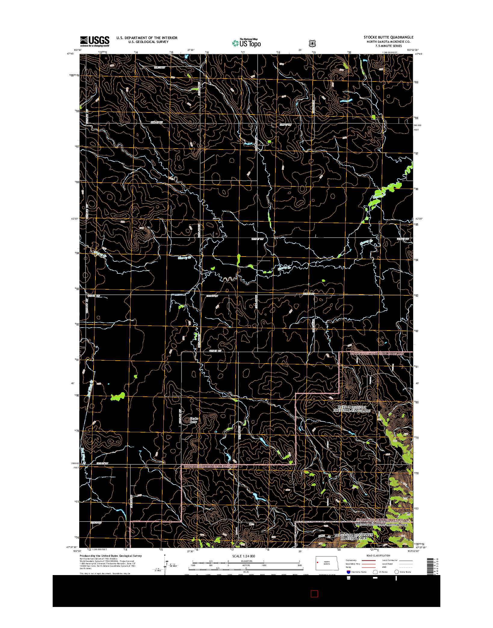 USGS US TOPO 7.5-MINUTE MAP FOR STOCKE BUTTE, ND 2014