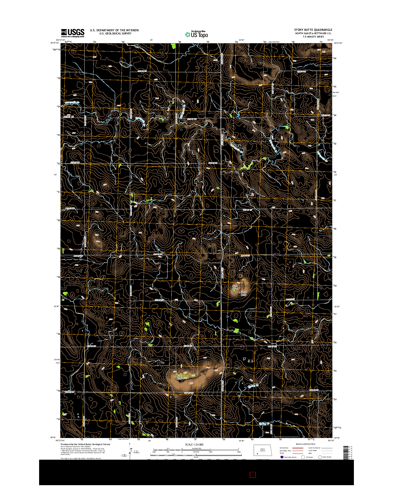 USGS US TOPO 7.5-MINUTE MAP FOR STONY BUTTE, ND 2014