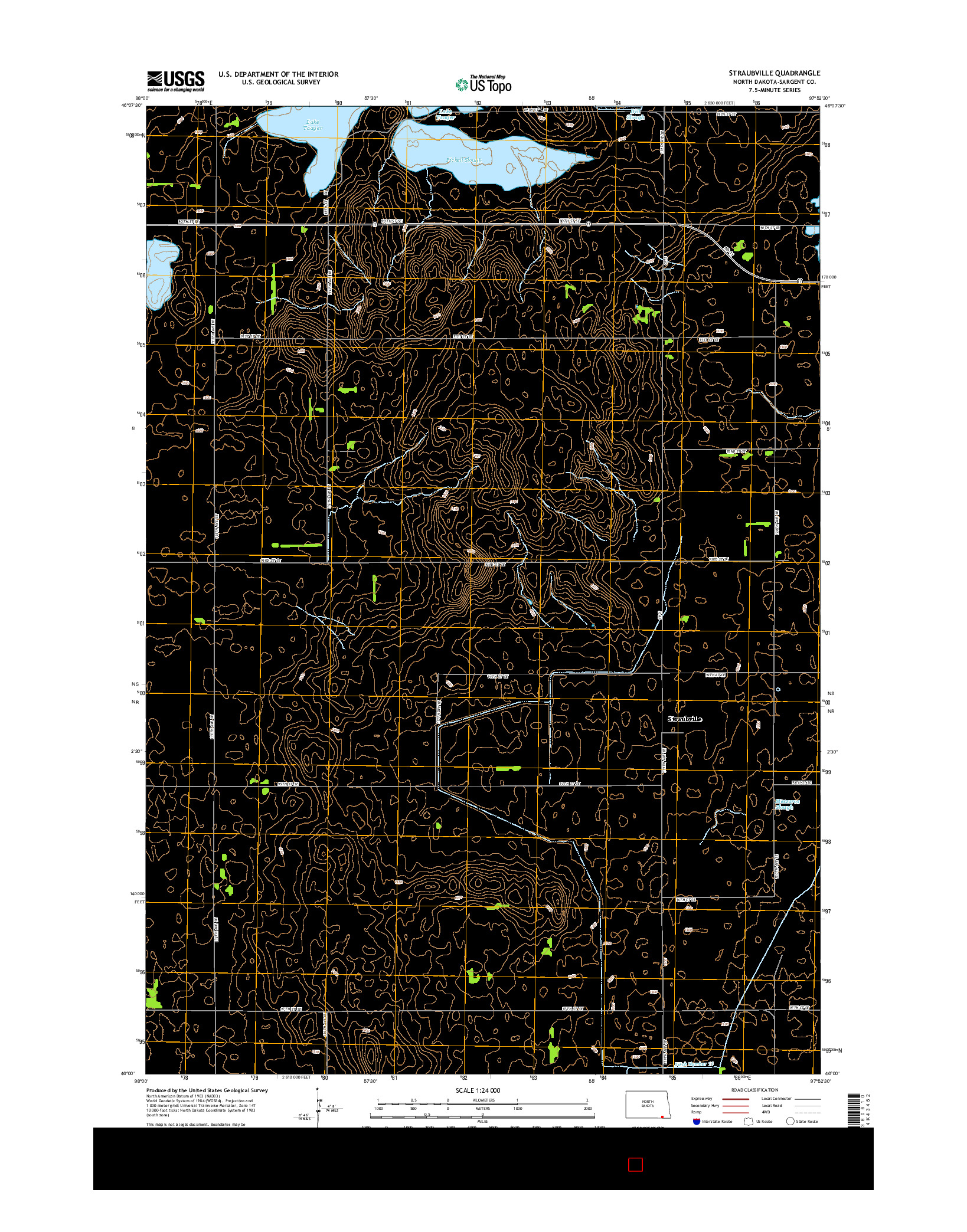USGS US TOPO 7.5-MINUTE MAP FOR STRAUBVILLE, ND 2014