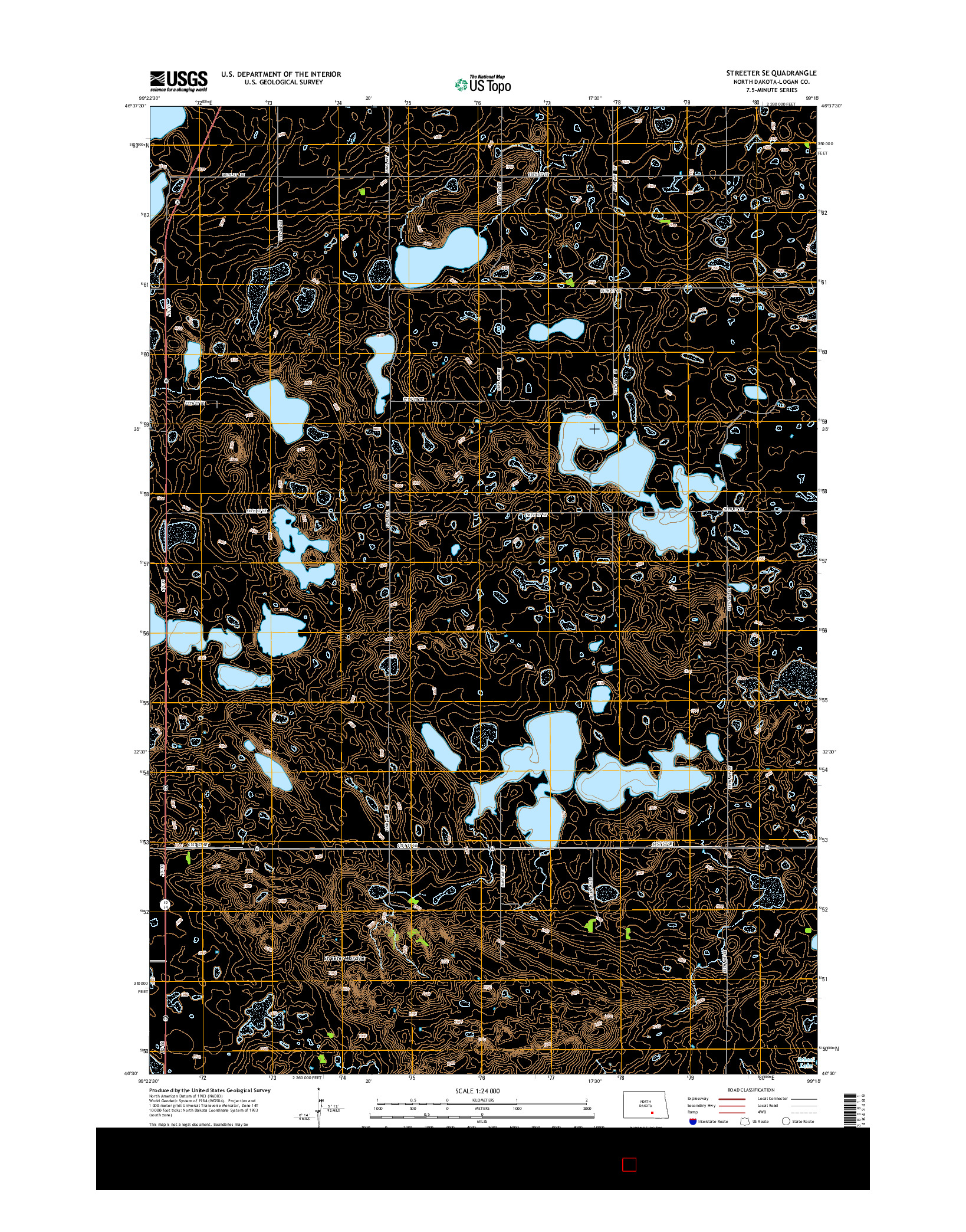USGS US TOPO 7.5-MINUTE MAP FOR STREETER SE, ND 2014