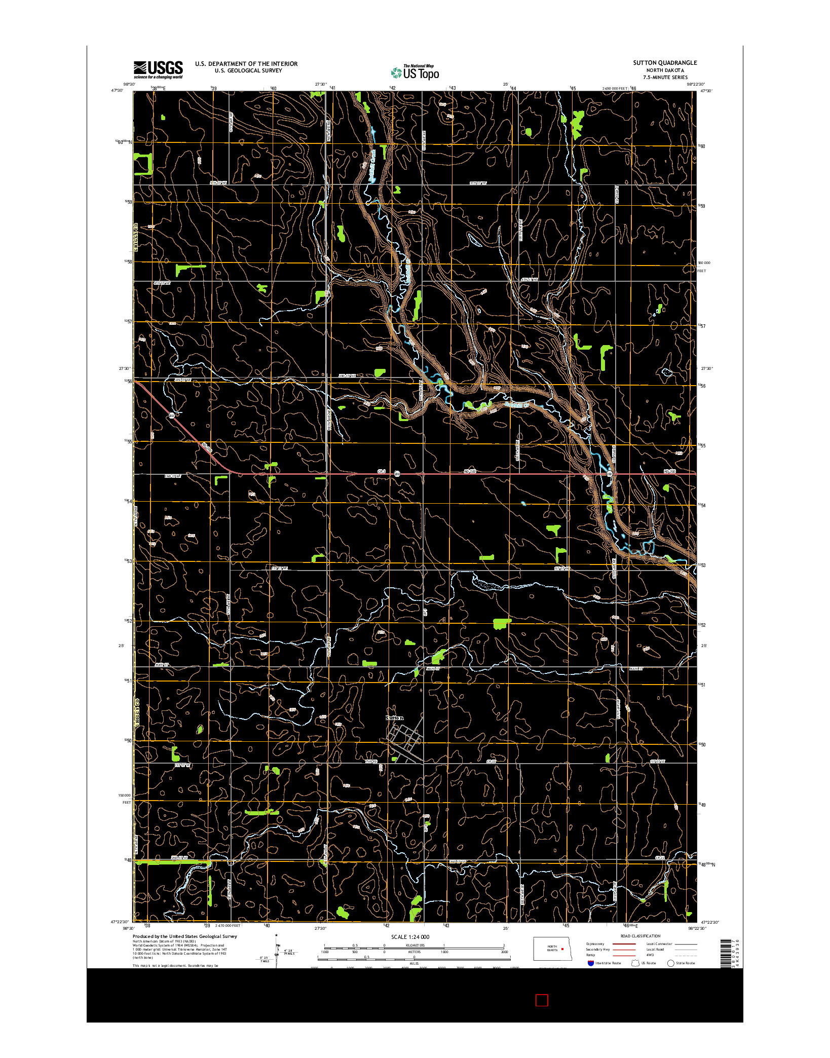 USGS US TOPO 7.5-MINUTE MAP FOR SUTTON, ND 2014