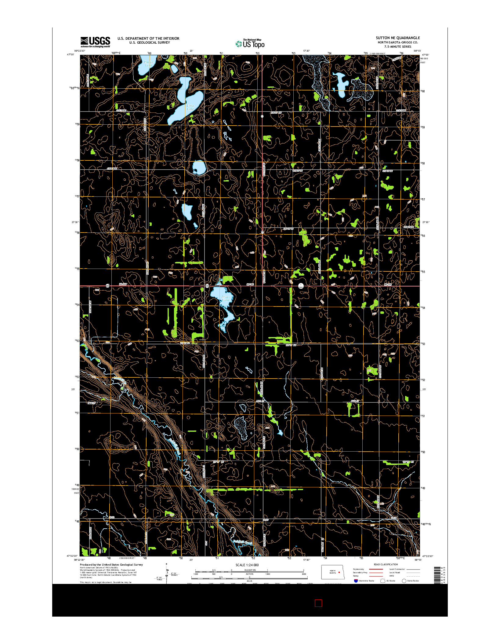 USGS US TOPO 7.5-MINUTE MAP FOR SUTTON NE, ND 2014