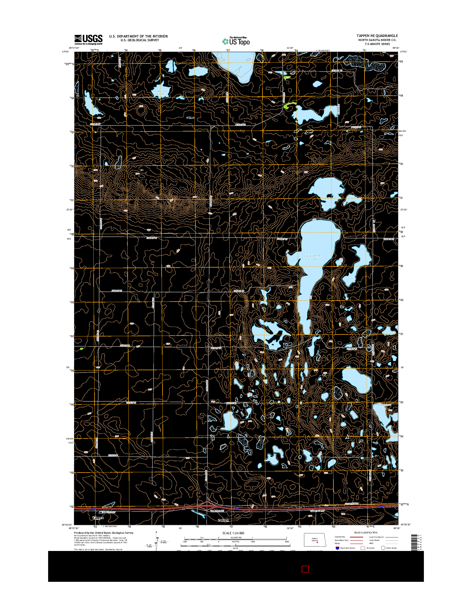 USGS US TOPO 7.5-MINUTE MAP FOR TAPPEN NE, ND 2014