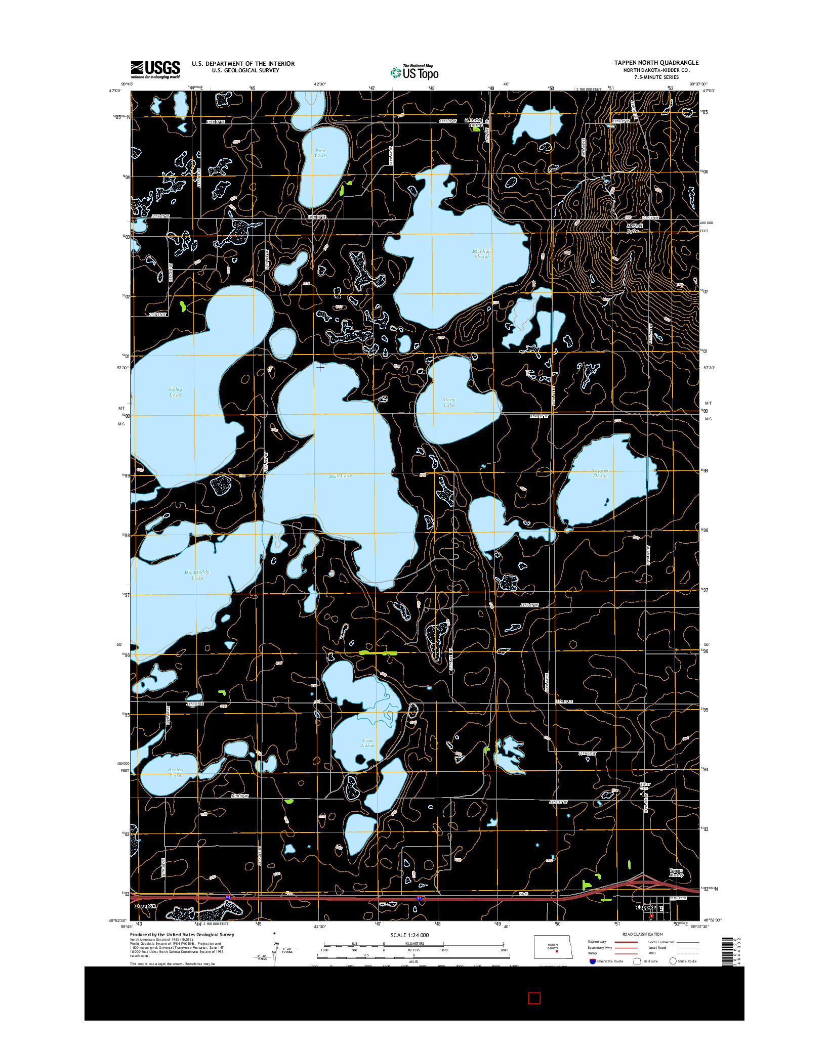 USGS US TOPO 7.5-MINUTE MAP FOR TAPPEN NORTH, ND 2014