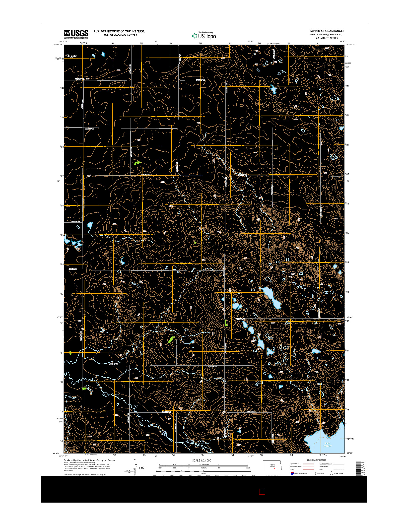 USGS US TOPO 7.5-MINUTE MAP FOR TAPPEN SE, ND 2014