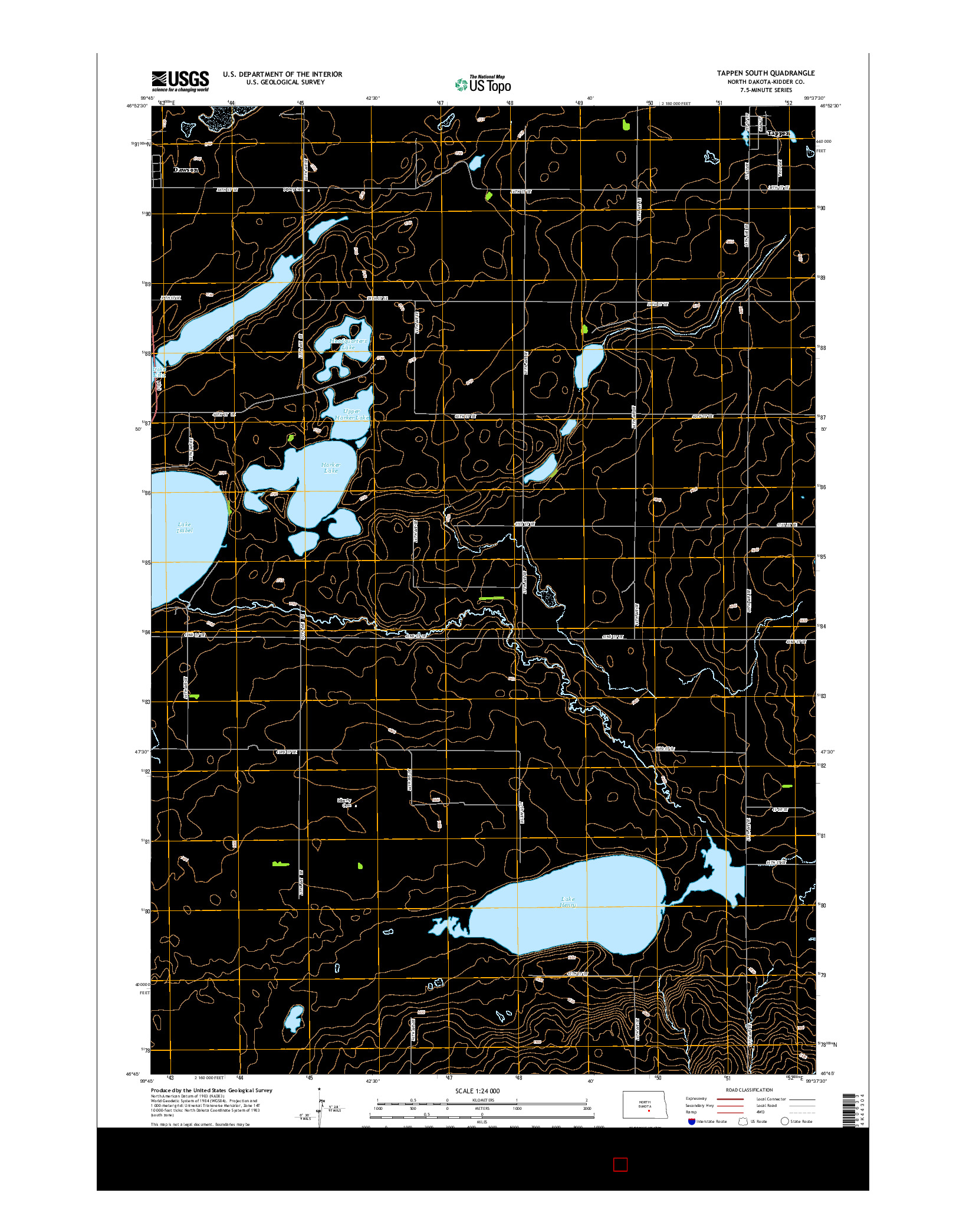 USGS US TOPO 7.5-MINUTE MAP FOR TAPPEN SOUTH, ND 2014