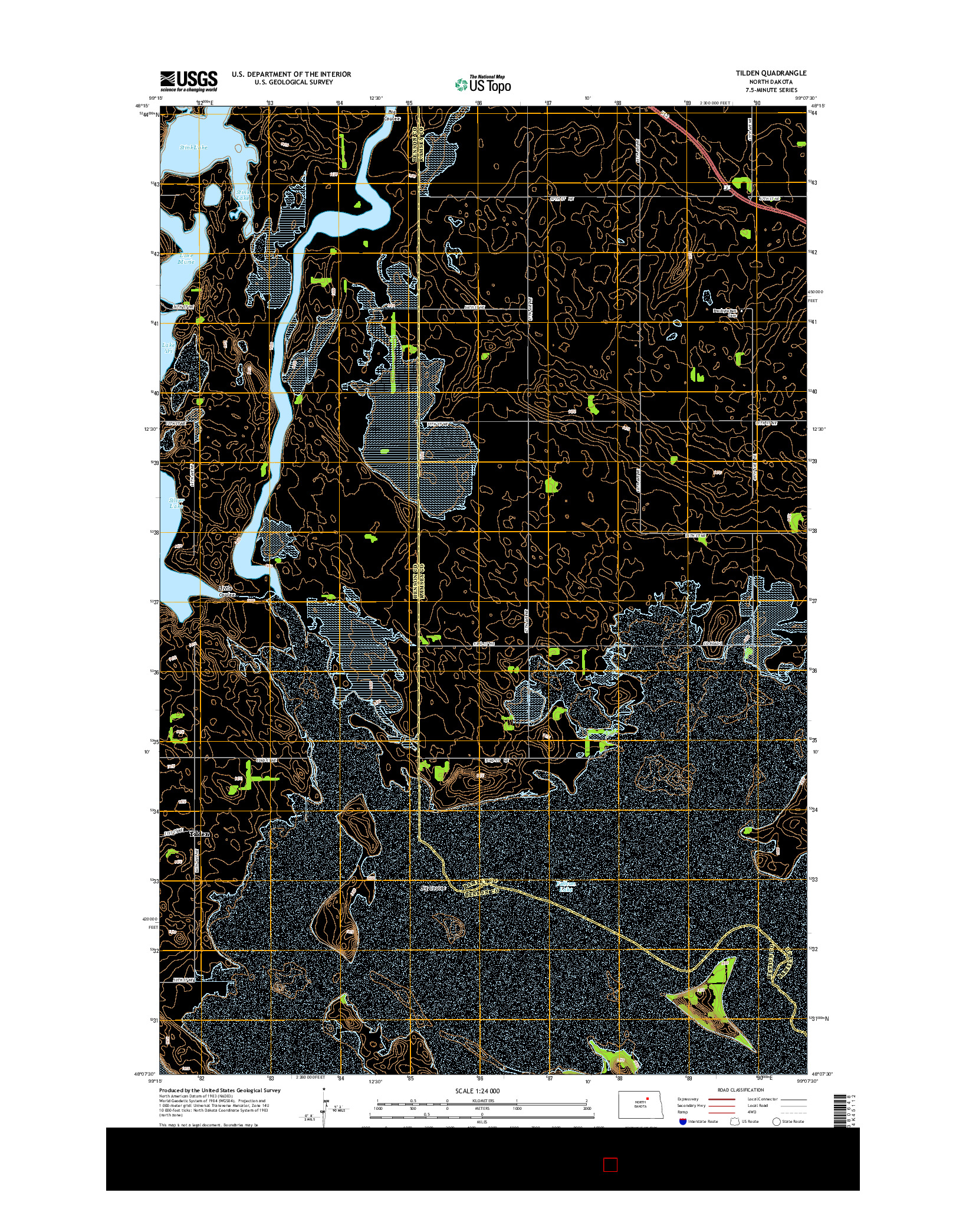 USGS US TOPO 7.5-MINUTE MAP FOR TILDEN, ND 2014