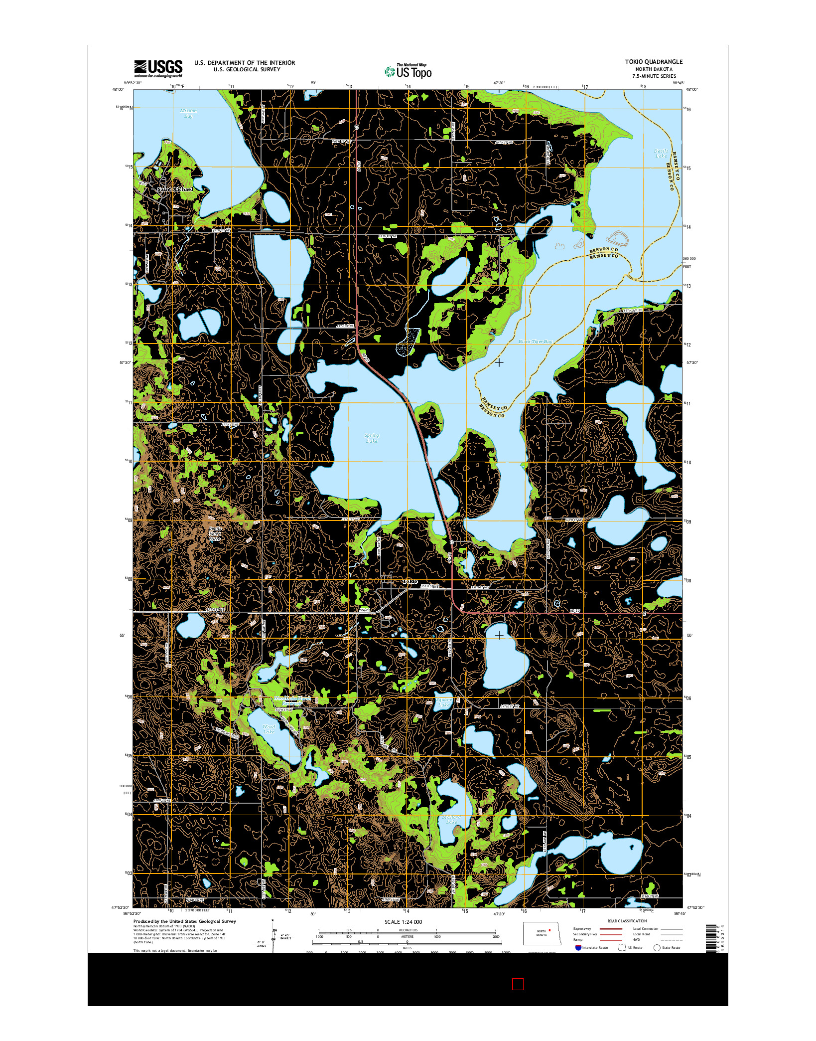 USGS US TOPO 7.5-MINUTE MAP FOR TOKIO, ND 2014