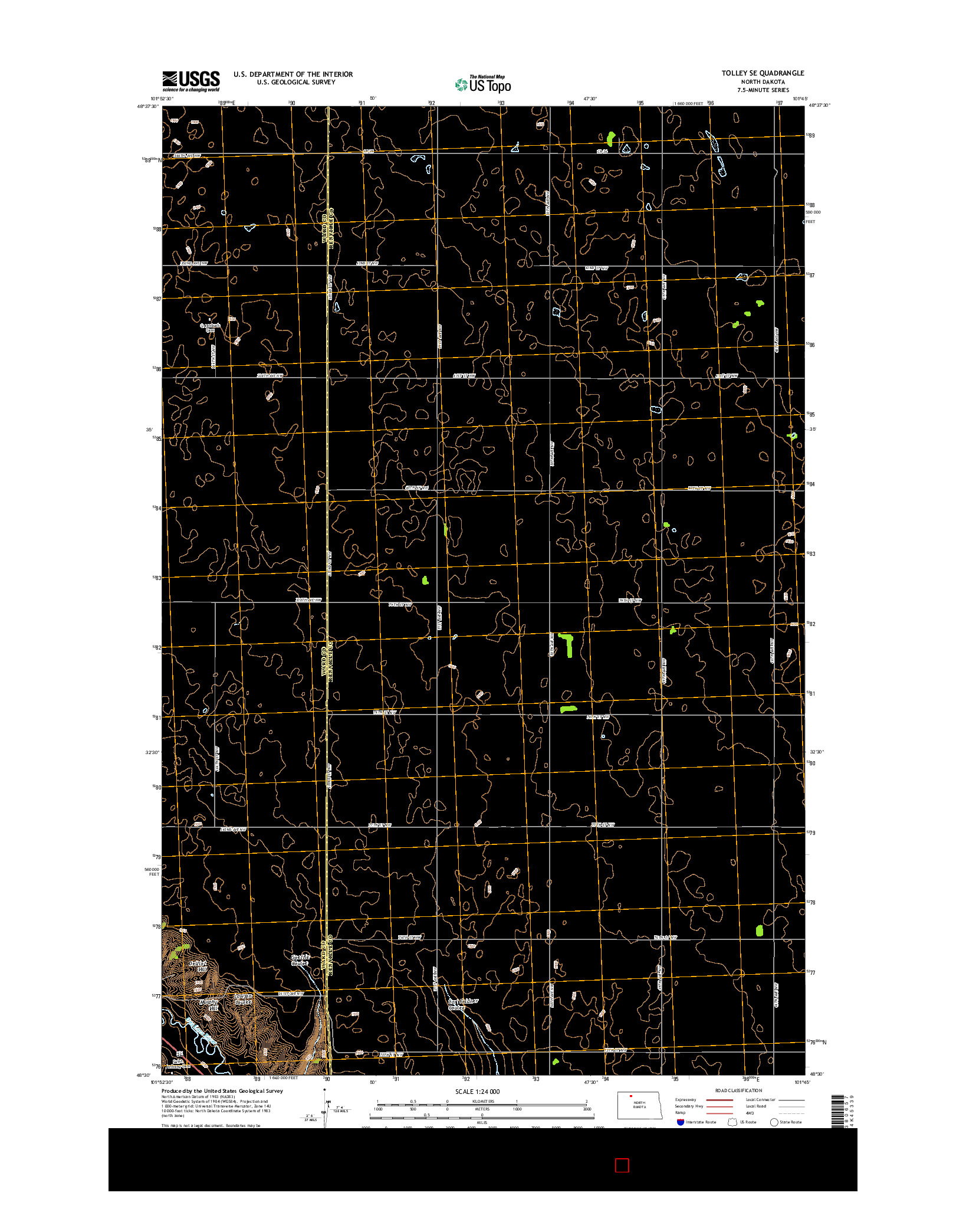 USGS US TOPO 7.5-MINUTE MAP FOR TOLLEY SE, ND 2014