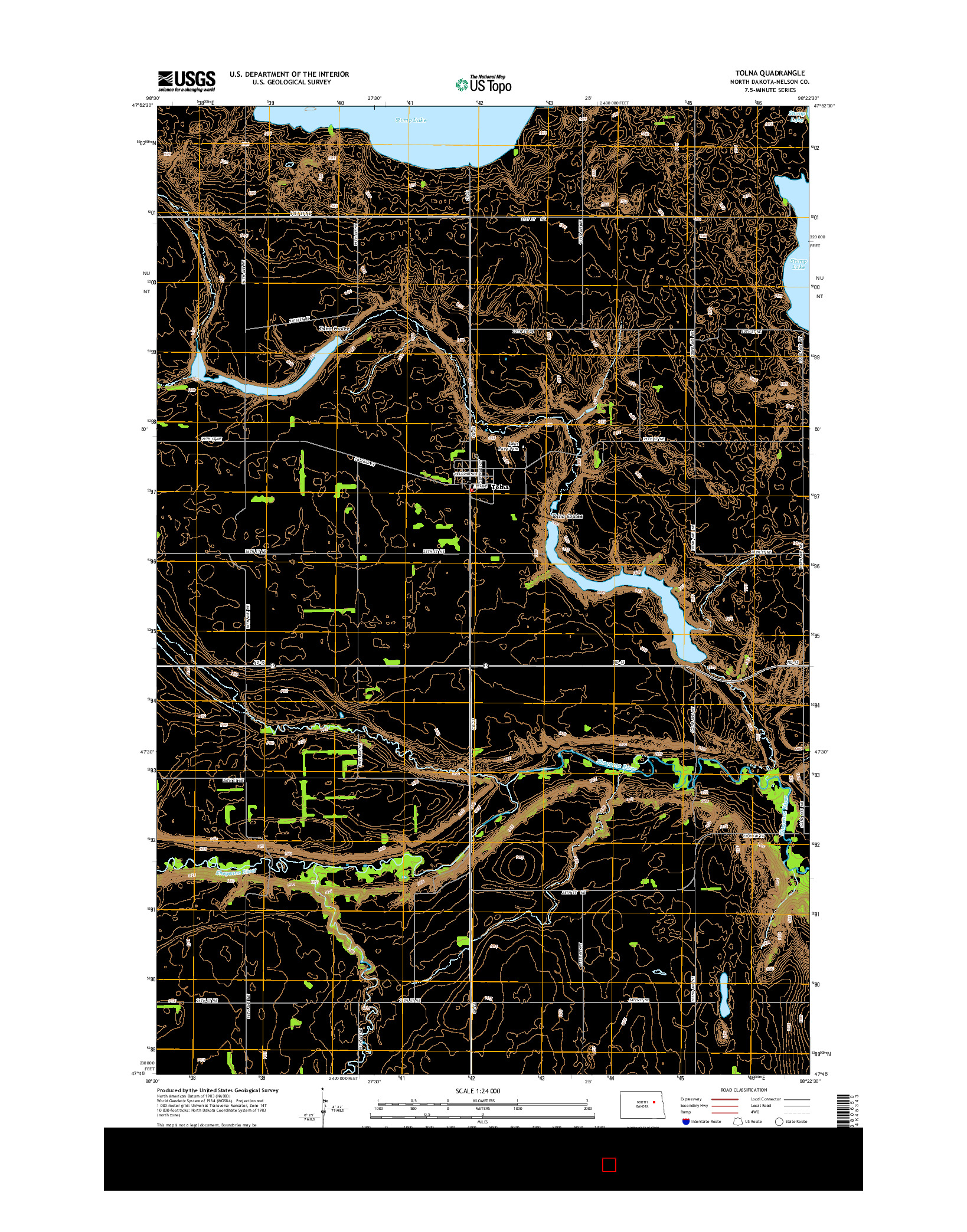 USGS US TOPO 7.5-MINUTE MAP FOR TOLNA, ND 2014