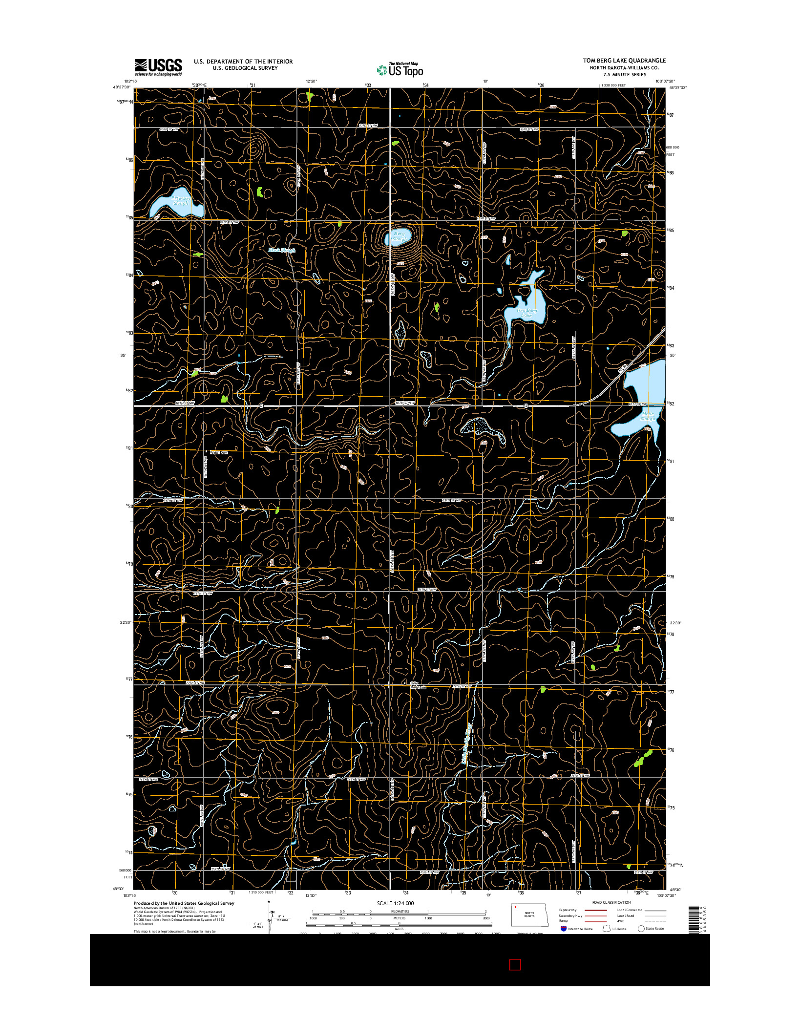 USGS US TOPO 7.5-MINUTE MAP FOR TOM BERG LAKE, ND 2014