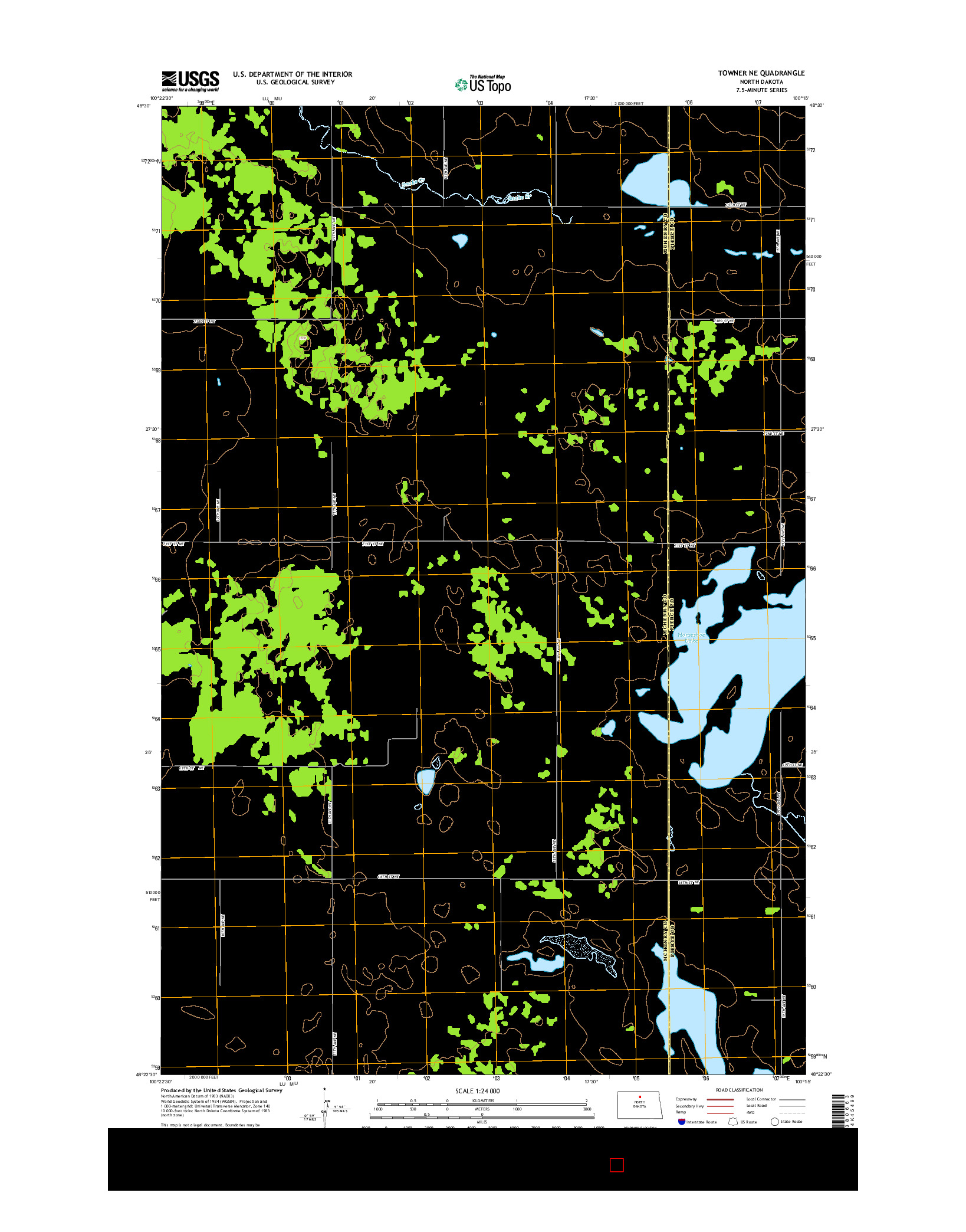 USGS US TOPO 7.5-MINUTE MAP FOR TOWNER NE, ND 2014