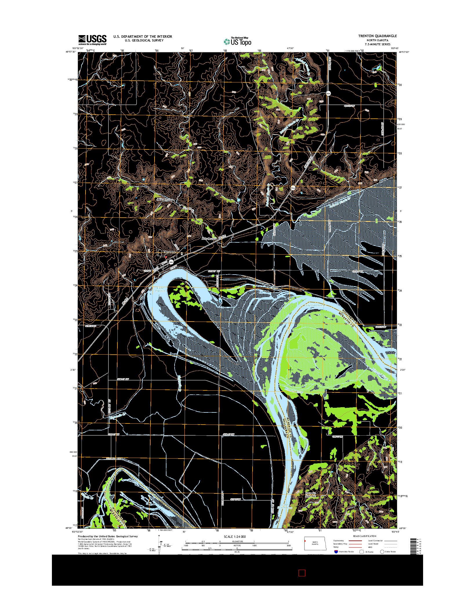 USGS US TOPO 7.5-MINUTE MAP FOR TRENTON, ND 2014
