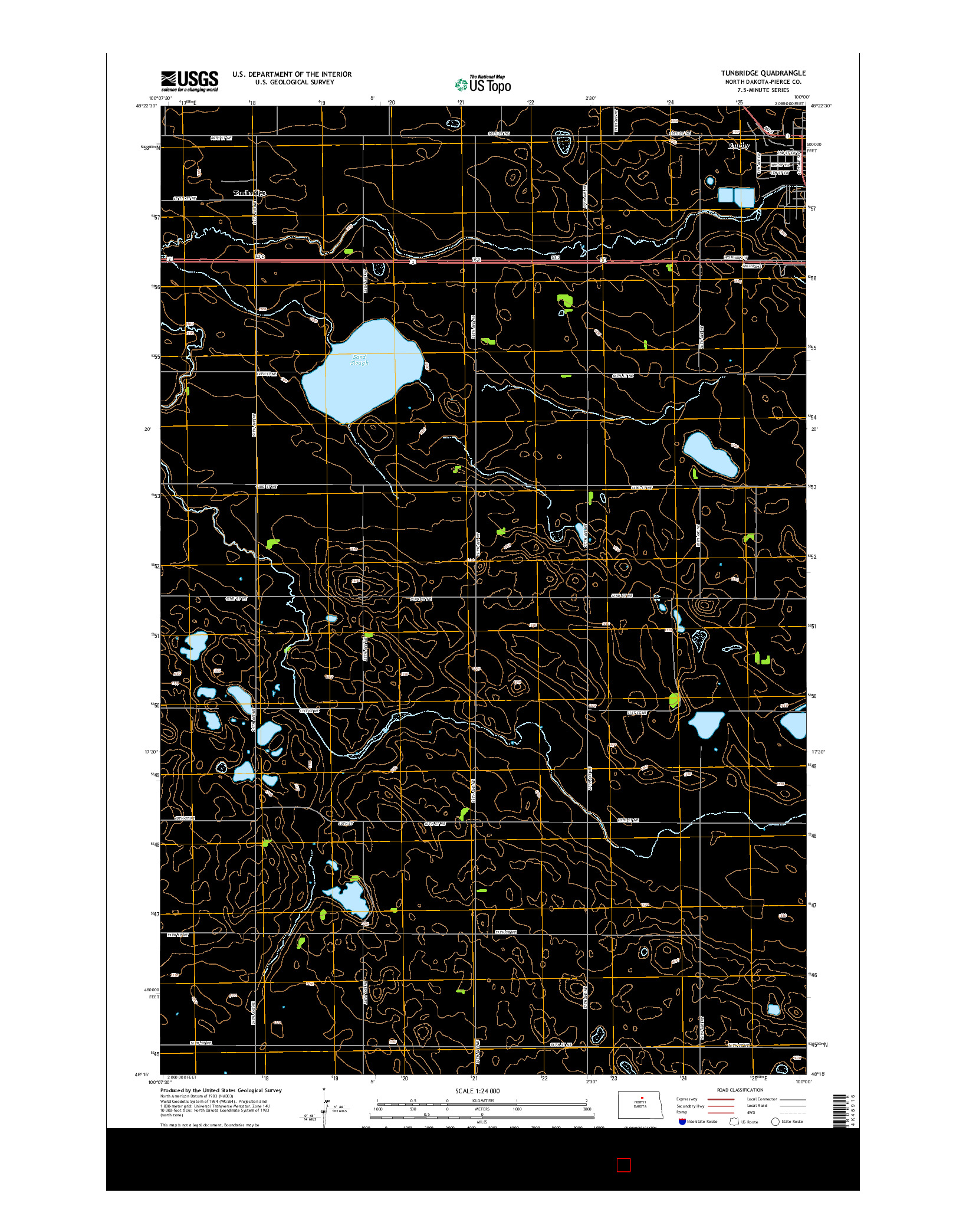 USGS US TOPO 7.5-MINUTE MAP FOR TUNBRIDGE, ND 2014