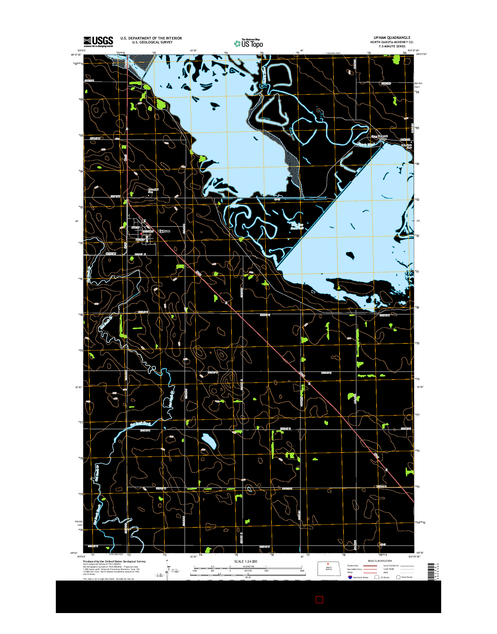 USGS US TOPO 7.5-MINUTE MAP FOR UPHAM, ND 2014