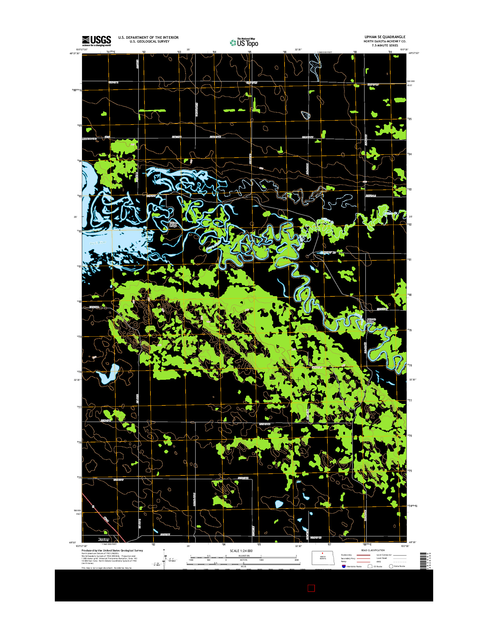 USGS US TOPO 7.5-MINUTE MAP FOR UPHAM SE, ND 2014