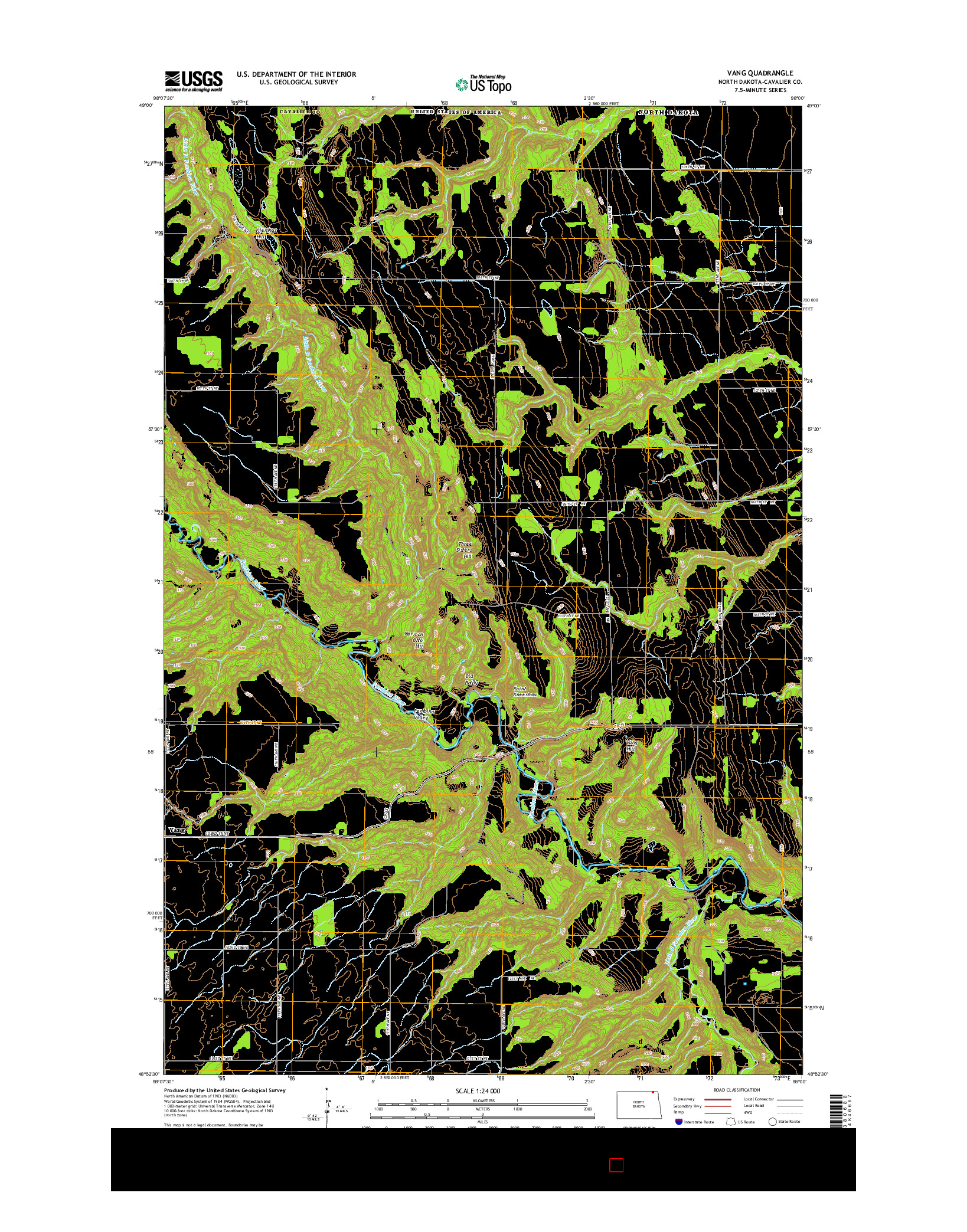 USGS US TOPO 7.5-MINUTE MAP FOR VANG, ND 2014