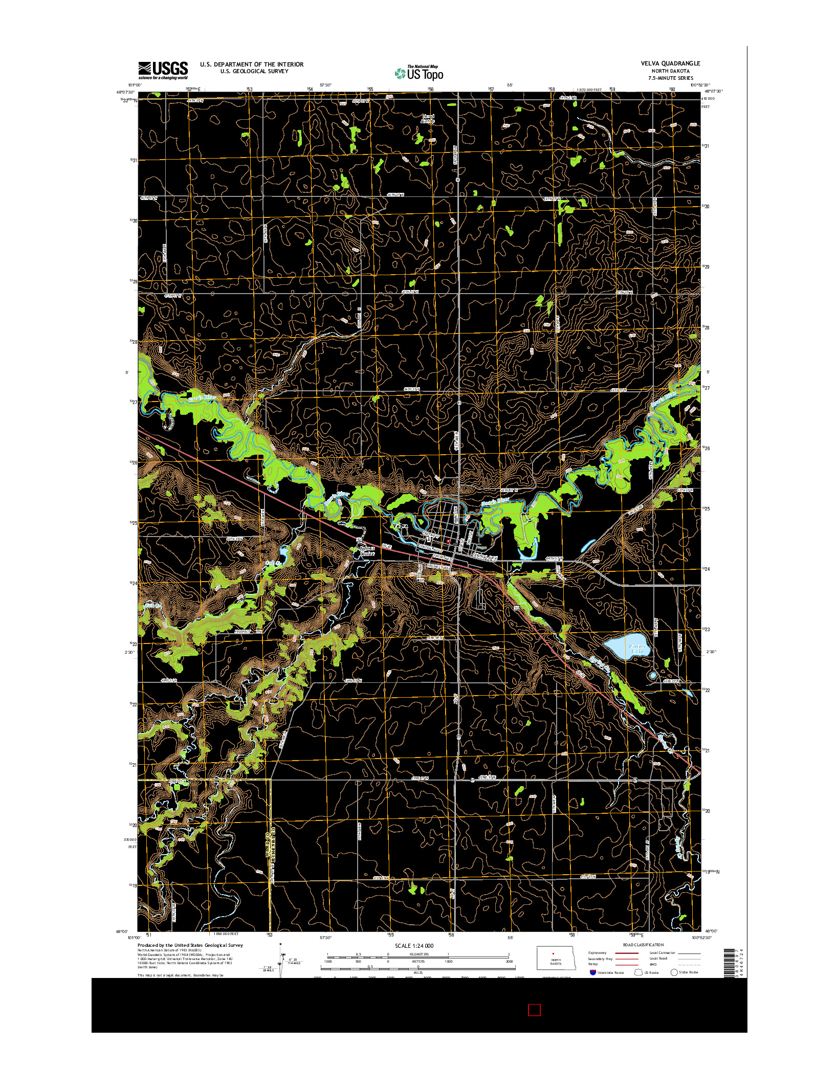 USGS US TOPO 7.5-MINUTE MAP FOR VELVA, ND 2014