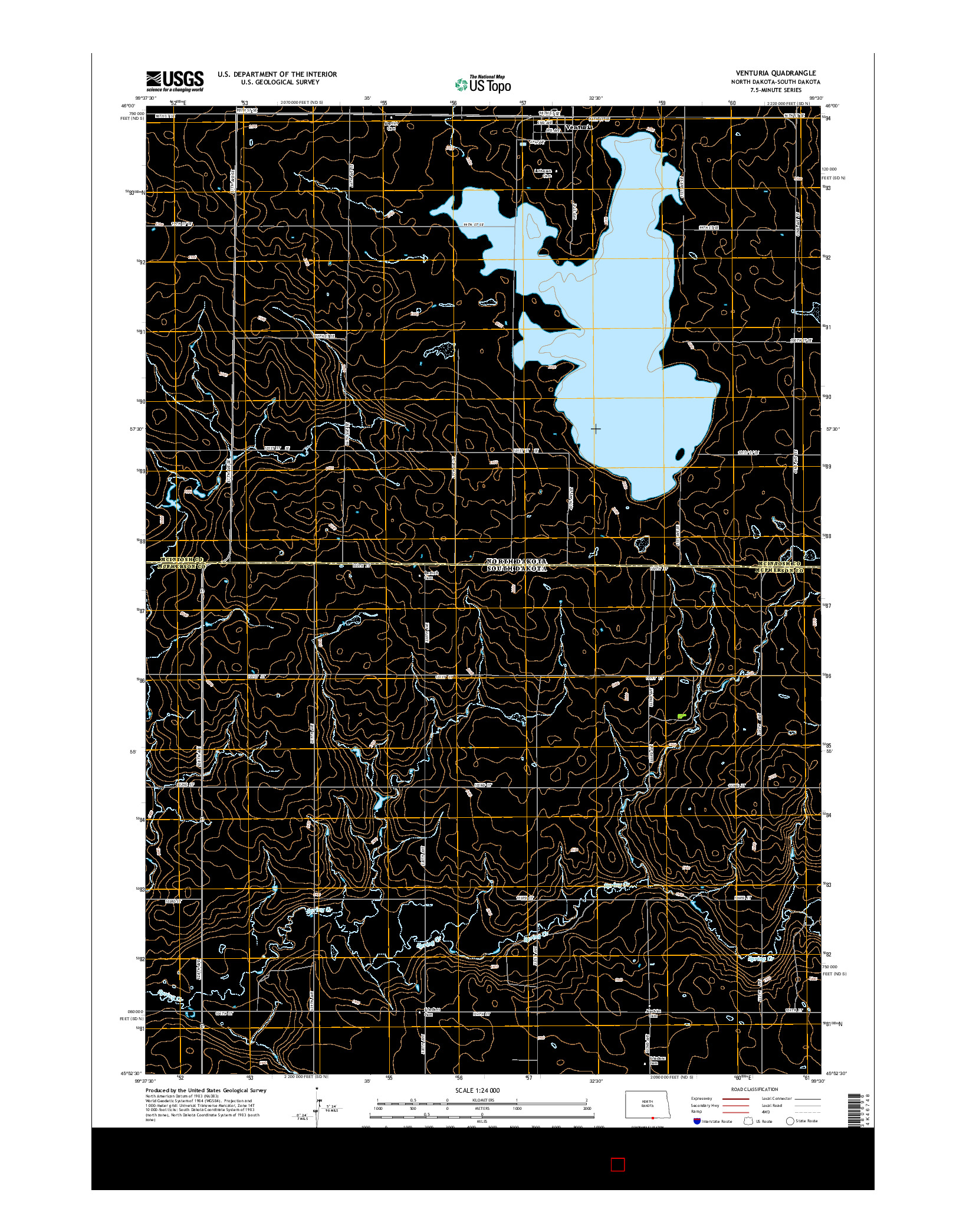 USGS US TOPO 7.5-MINUTE MAP FOR VENTURIA, ND-SD 2014