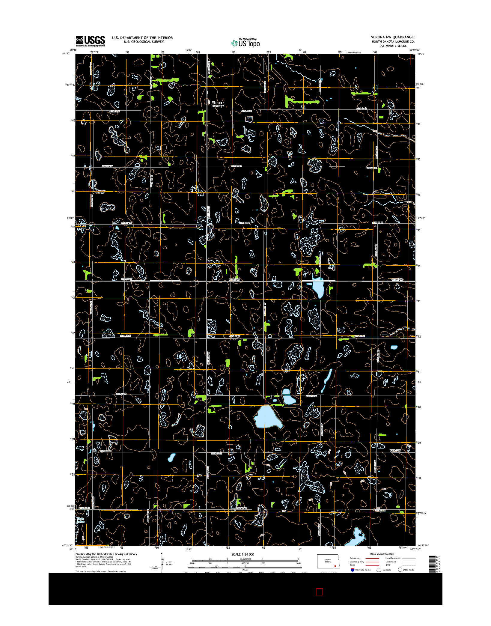 USGS US TOPO 7.5-MINUTE MAP FOR VERONA NW, ND 2014