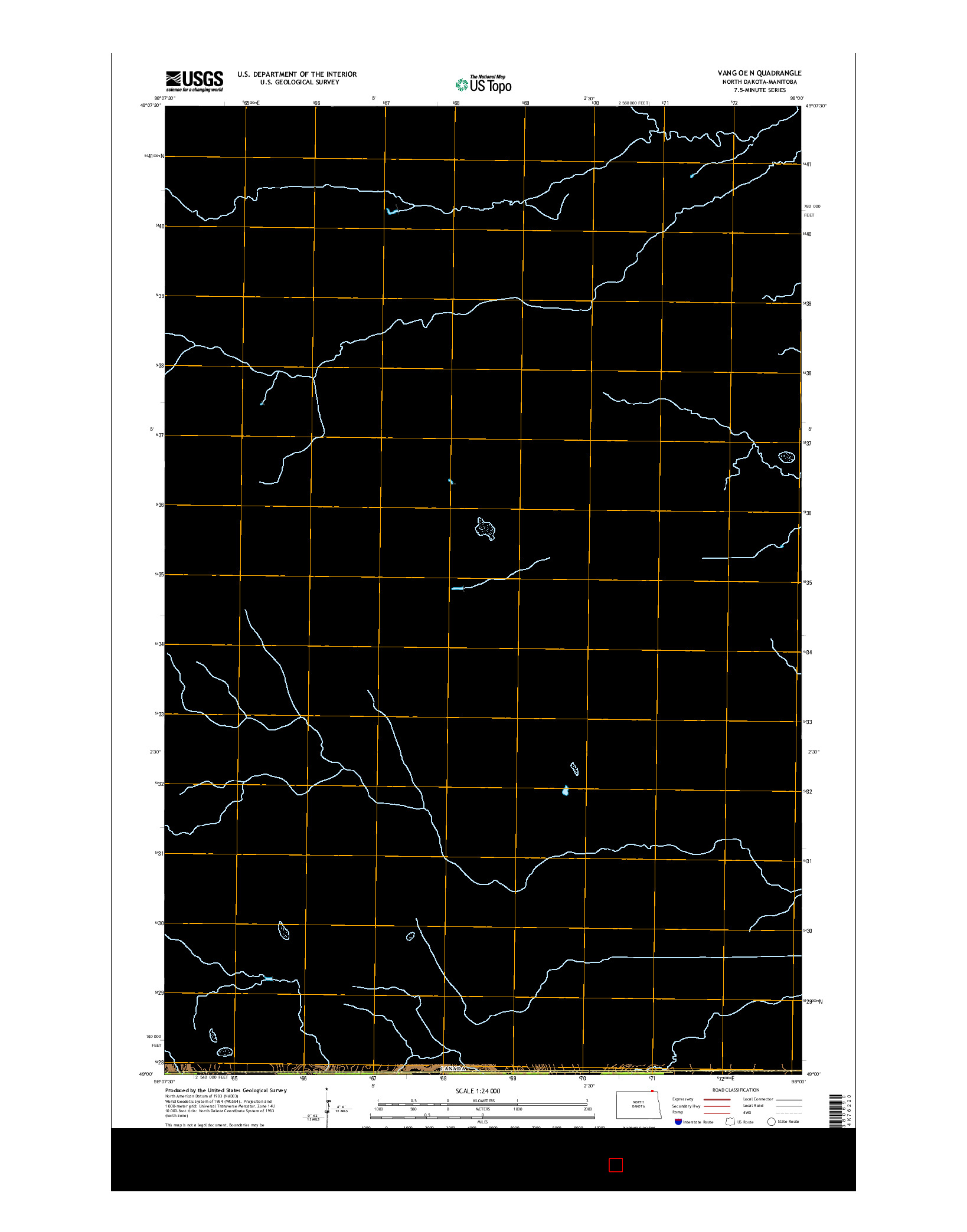 USGS US TOPO 7.5-MINUTE MAP FOR VANG OE N, ND-MB 2014