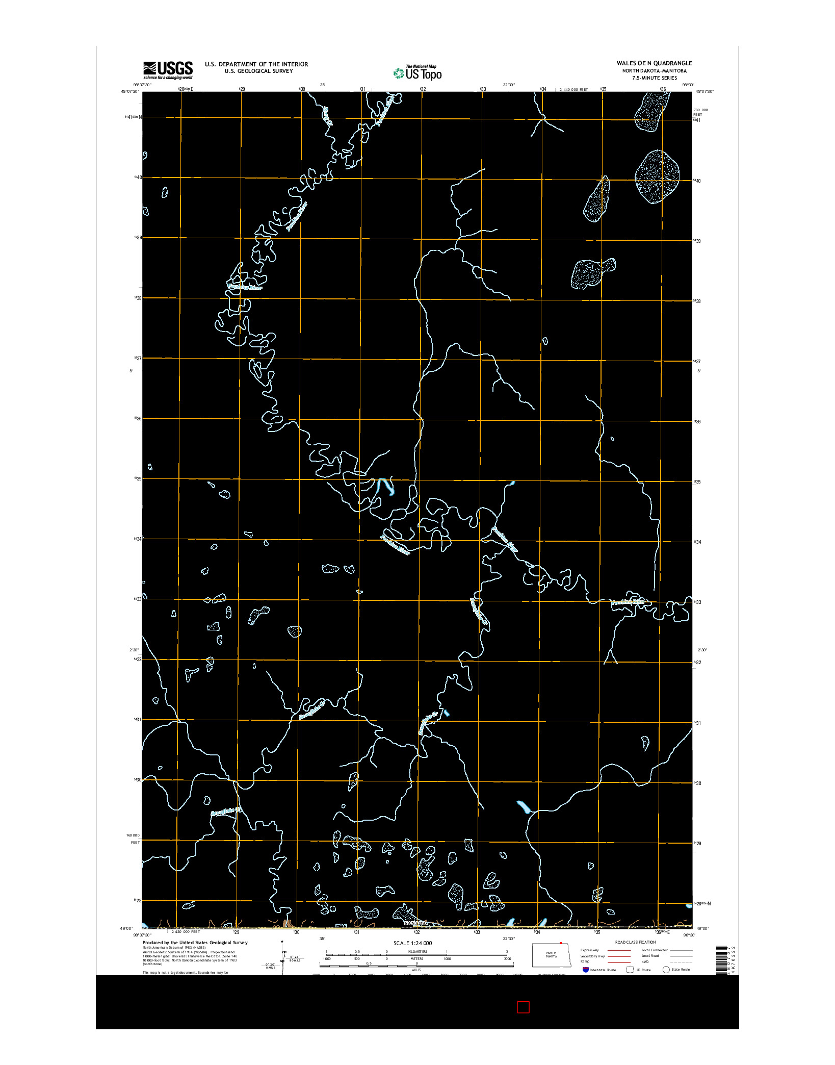 USGS US TOPO 7.5-MINUTE MAP FOR WALES OE N, ND-MB 2014