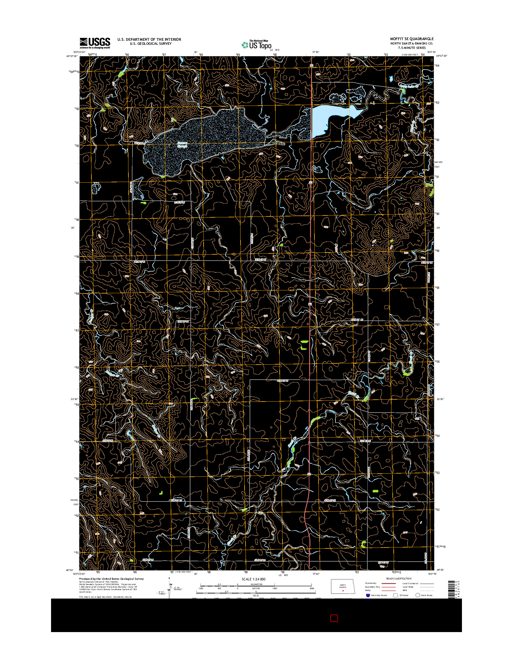 USGS US TOPO 7.5-MINUTE MAP FOR MOFFIT SE, ND 2014