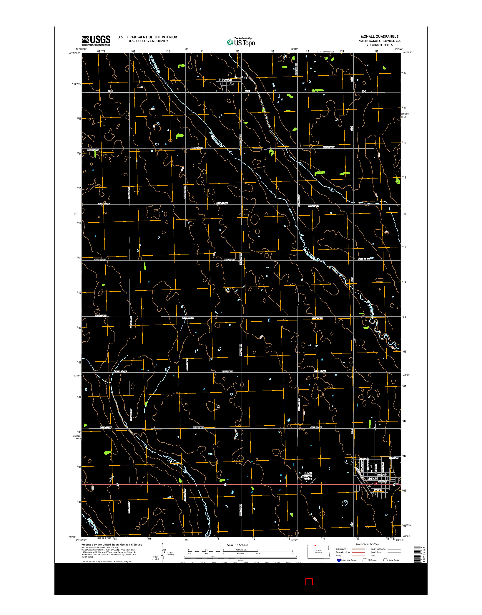 USGS US TOPO 7.5-MINUTE MAP FOR MOHALL, ND 2014