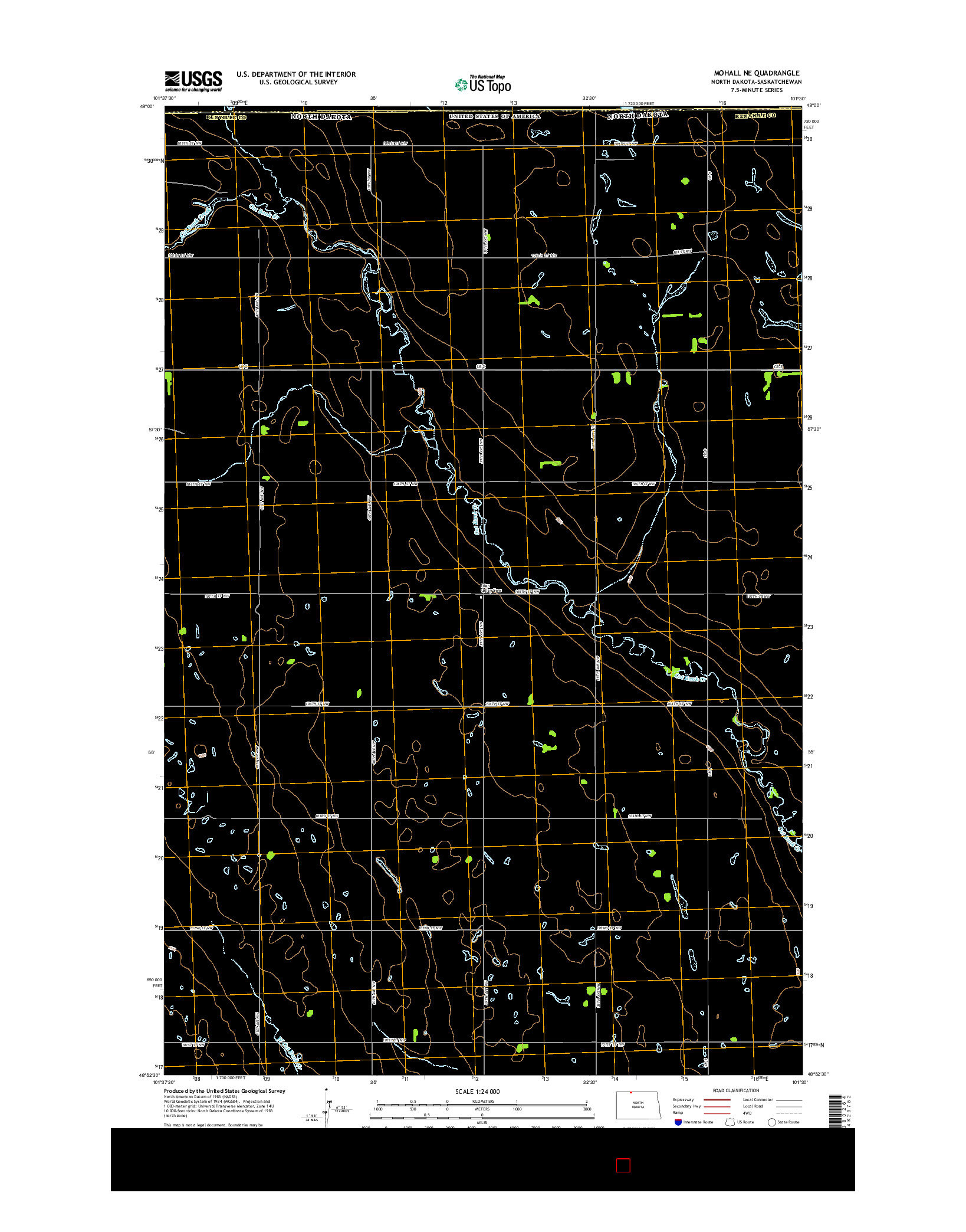 USGS US TOPO 7.5-MINUTE MAP FOR MOHALL NE, ND-SK 2014