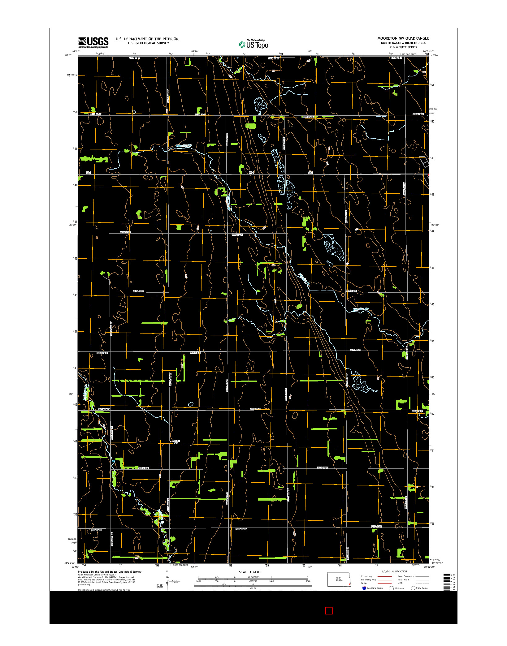 USGS US TOPO 7.5-MINUTE MAP FOR MOORETON NW, ND 2014