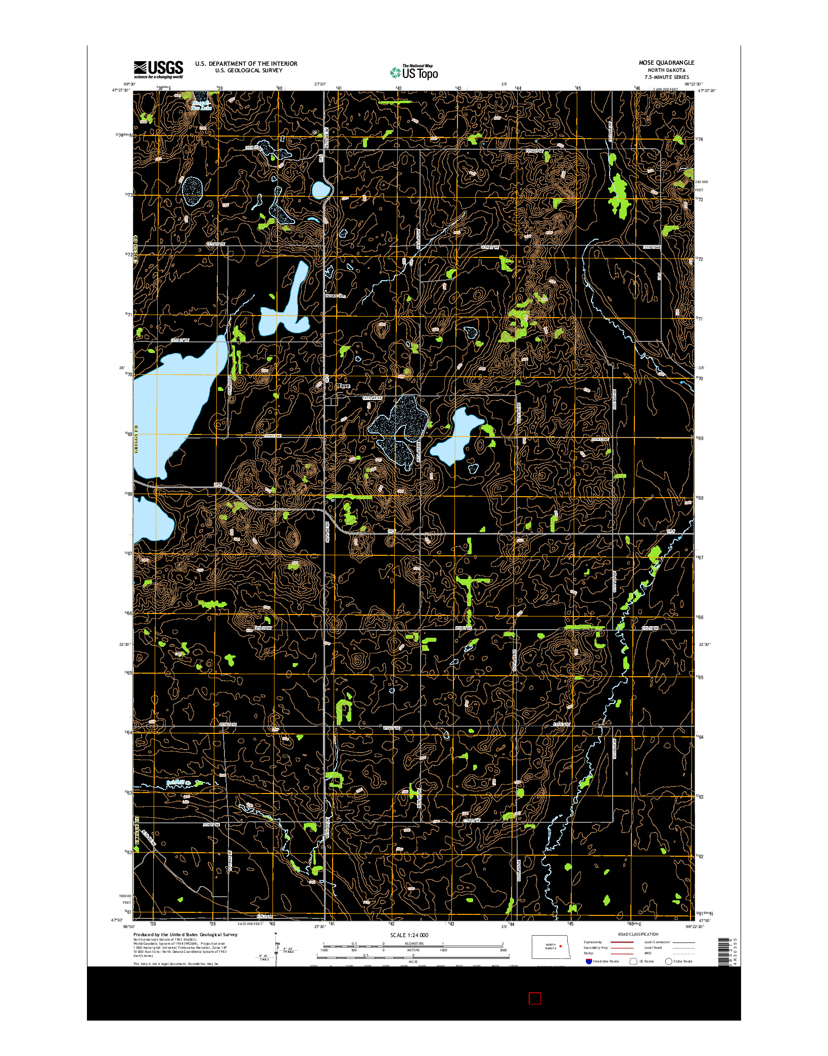 USGS US TOPO 7.5-MINUTE MAP FOR MOSE, ND 2014