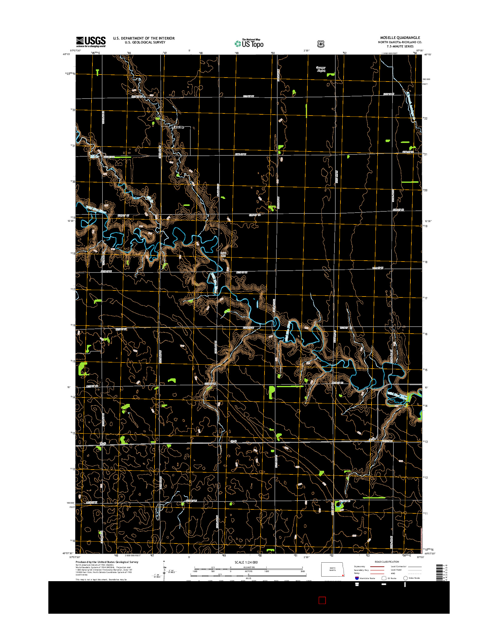 USGS US TOPO 7.5-MINUTE MAP FOR MOSELLE, ND 2014
