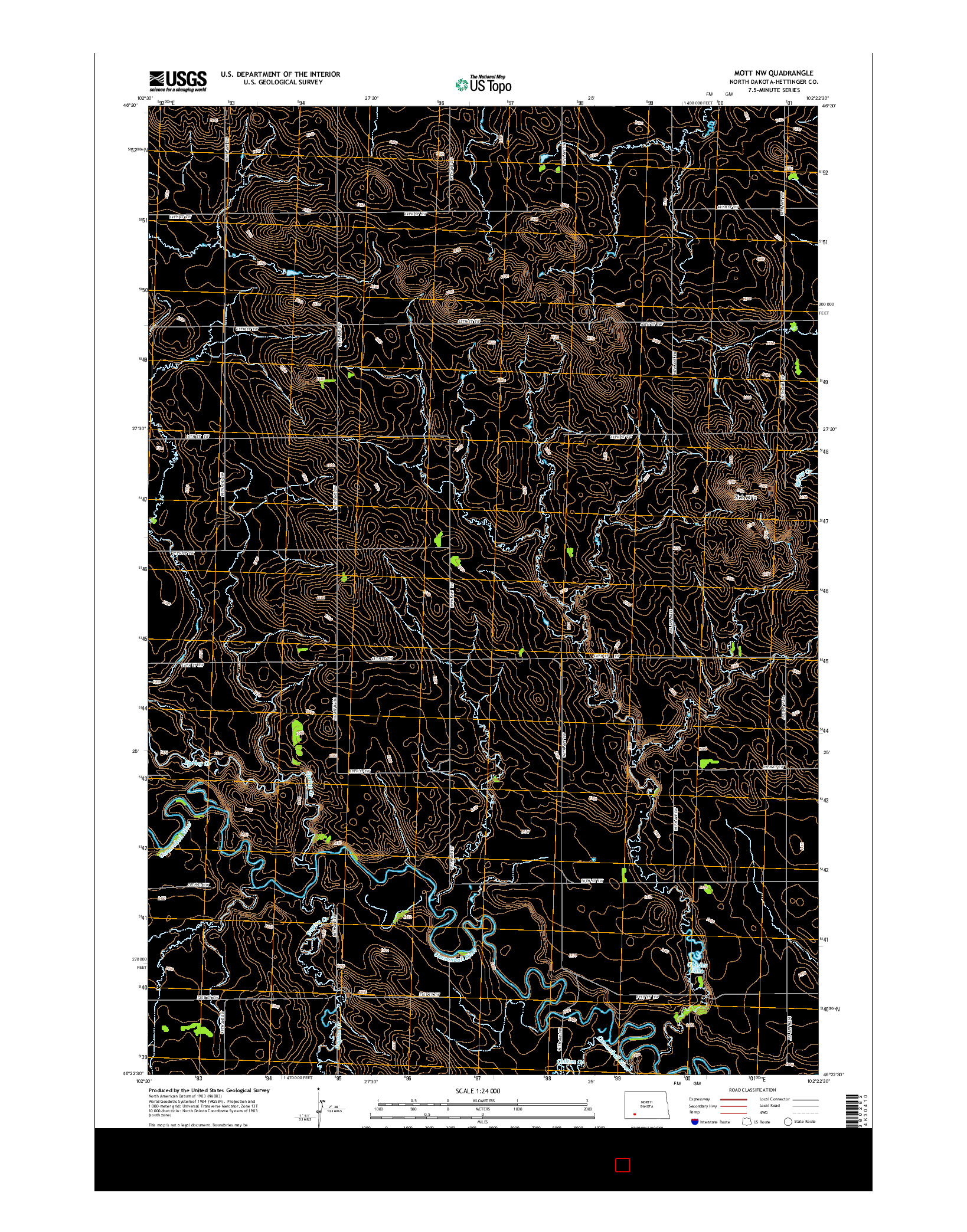 USGS US TOPO 7.5-MINUTE MAP FOR MOTT NW, ND 2014