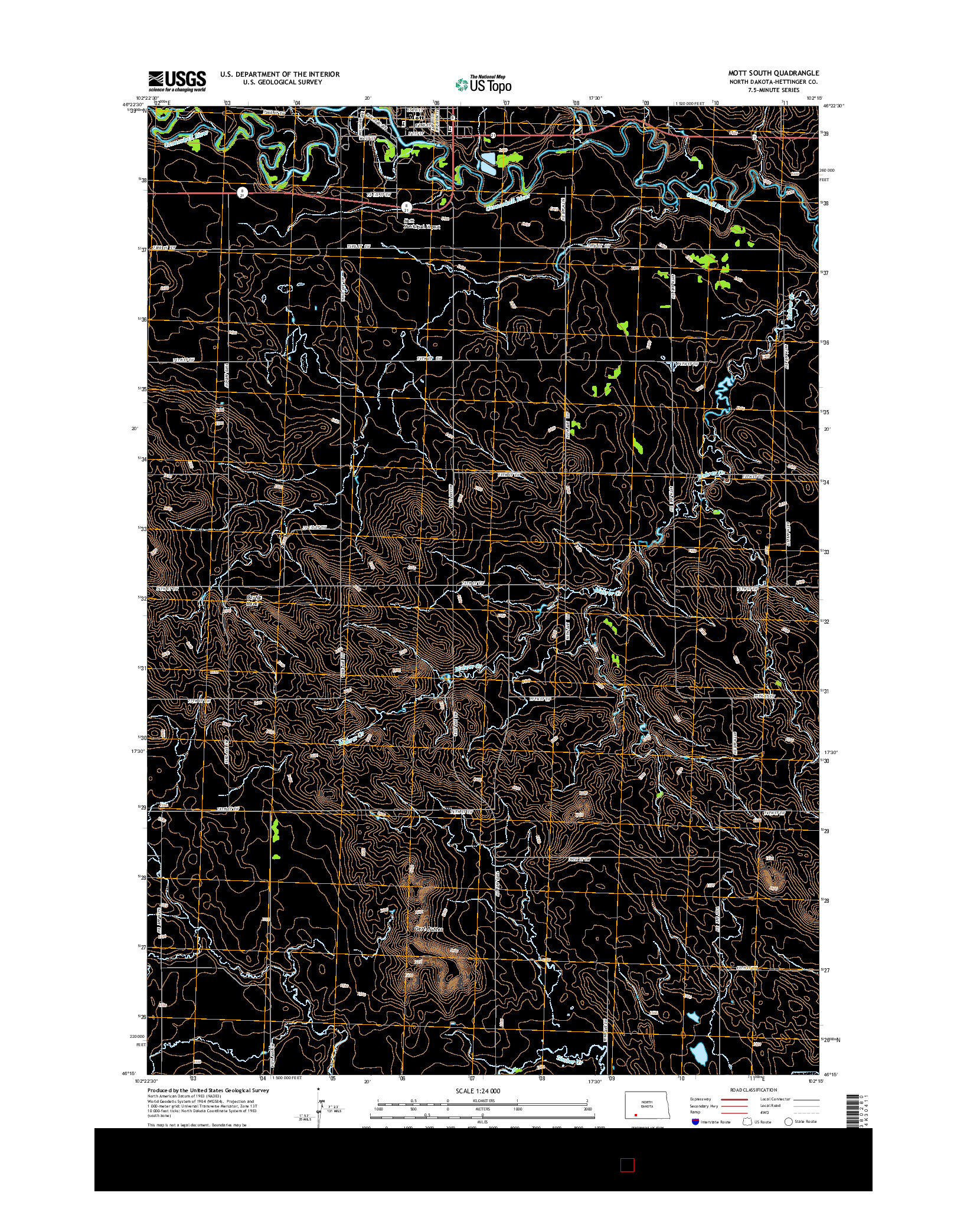 USGS US TOPO 7.5-MINUTE MAP FOR MOTT SOUTH, ND 2014