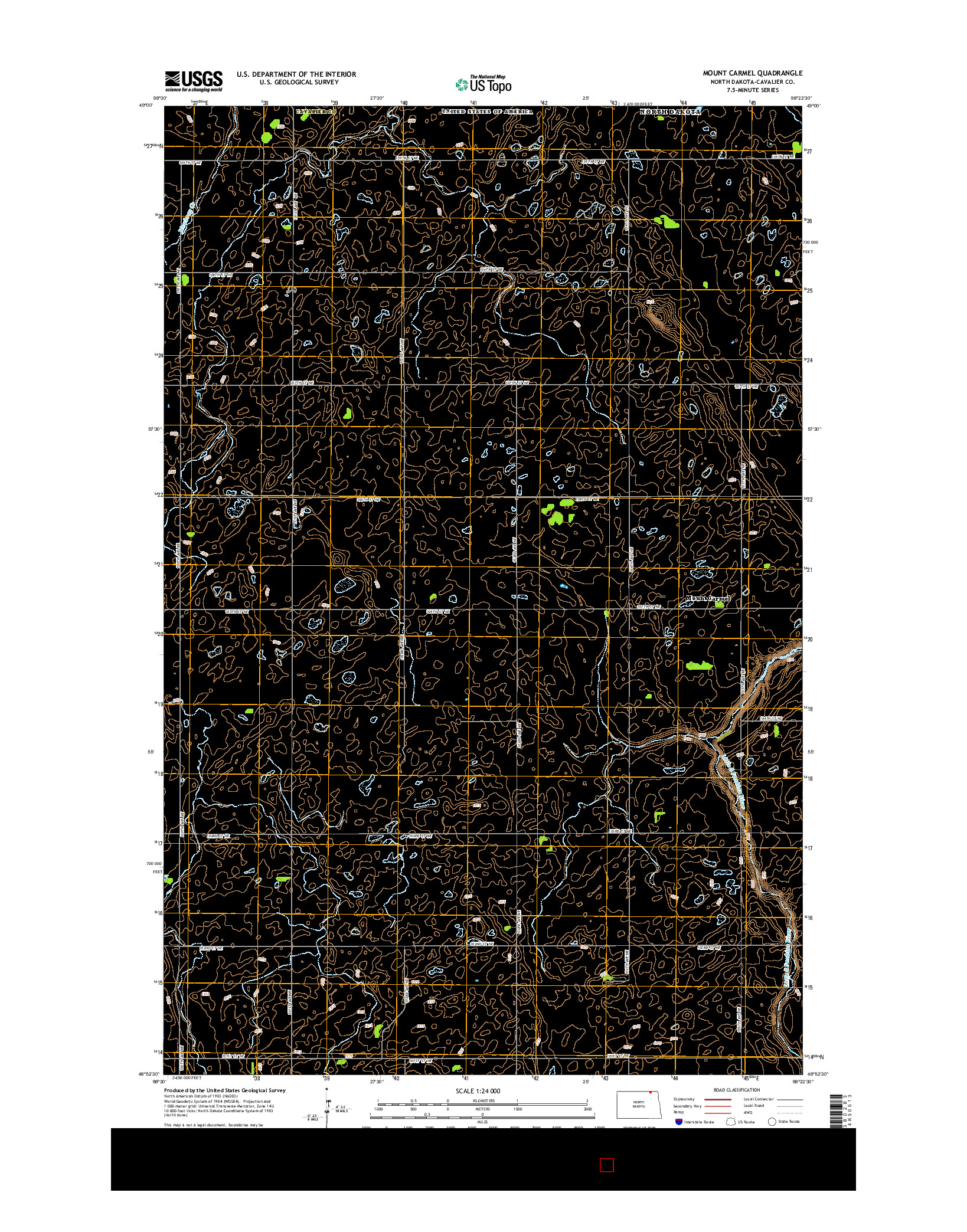 USGS US TOPO 7.5-MINUTE MAP FOR MOUNT CARMEL, ND 2014