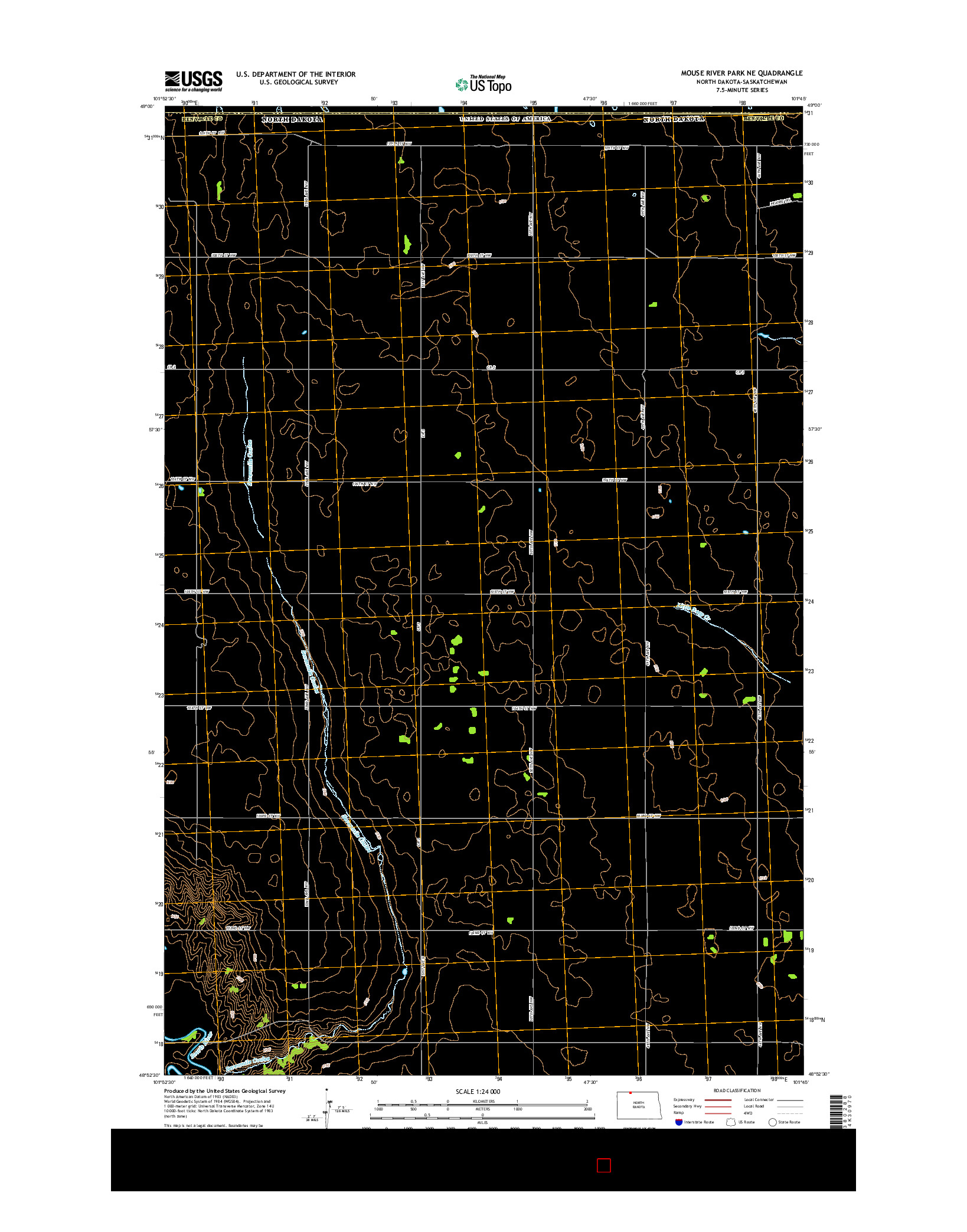 USGS US TOPO 7.5-MINUTE MAP FOR MOUSE RIVER PARK NE, ND-SK 2014