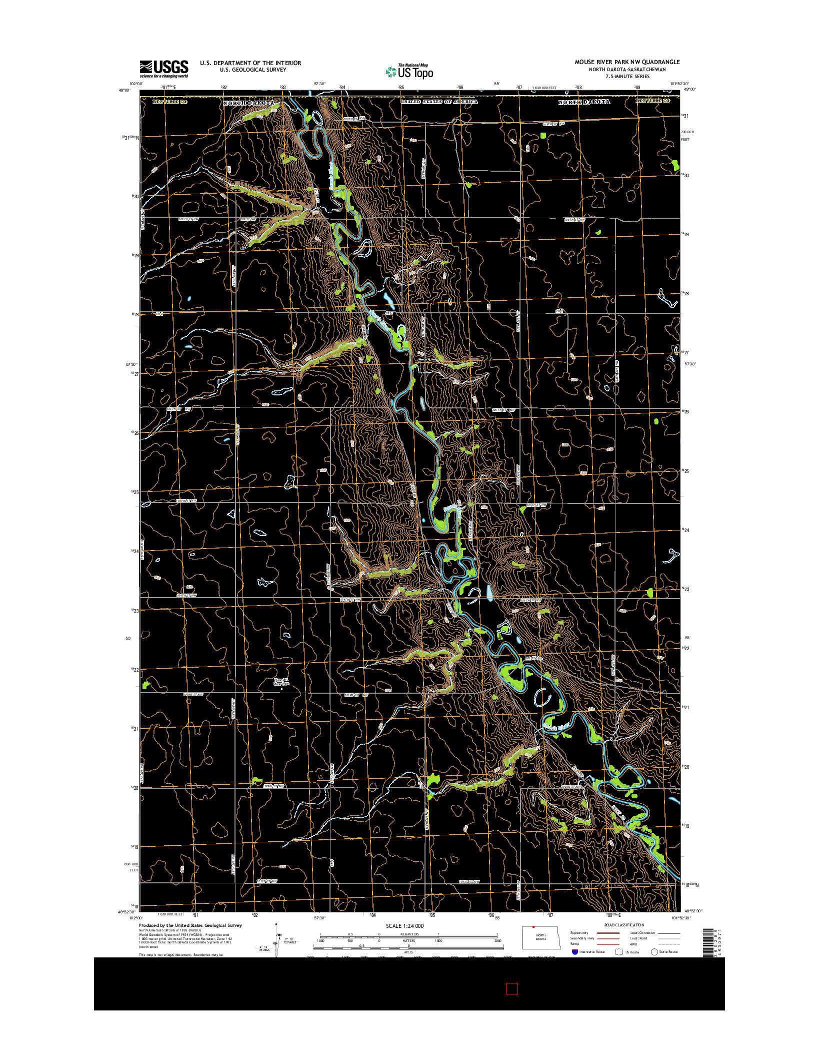 USGS US TOPO 7.5-MINUTE MAP FOR MOUSE RIVER PARK NW, ND-SK 2014