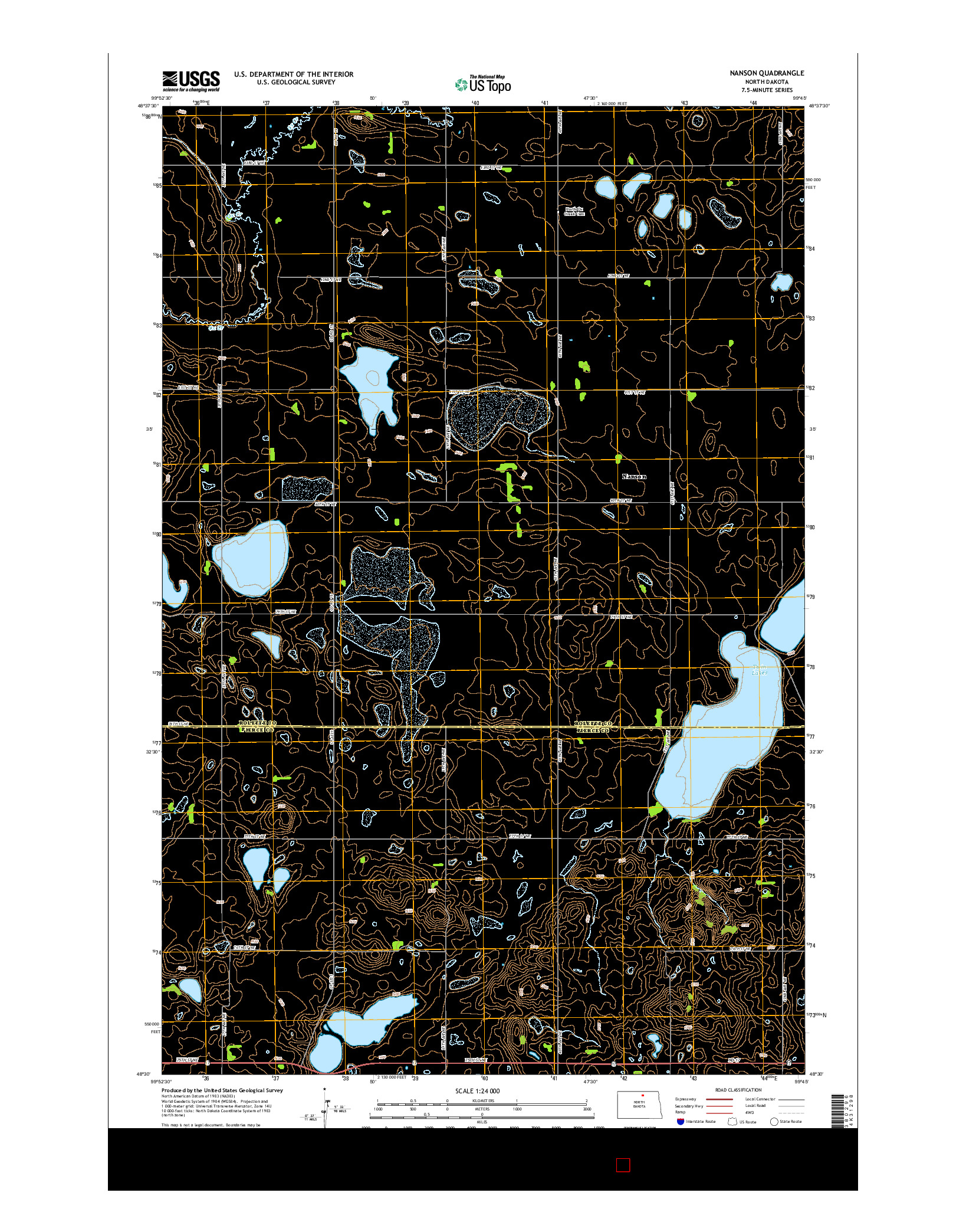 USGS US TOPO 7.5-MINUTE MAP FOR NANSON, ND 2014