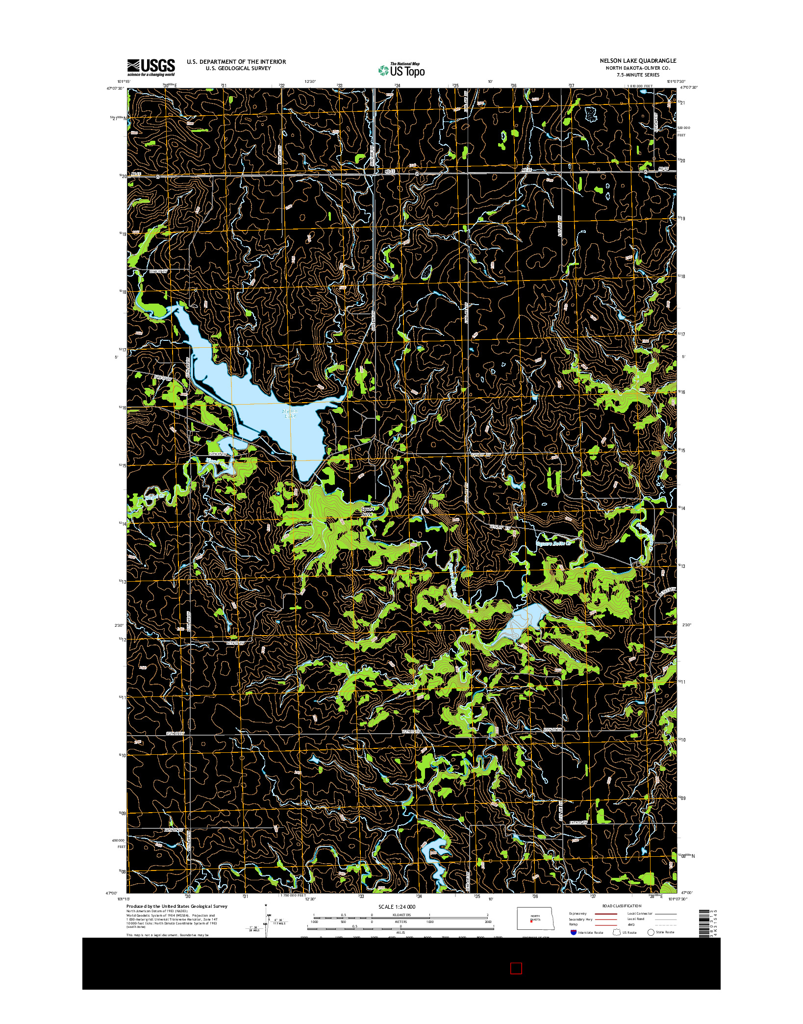 USGS US TOPO 7.5-MINUTE MAP FOR NELSON LAKE, ND 2014