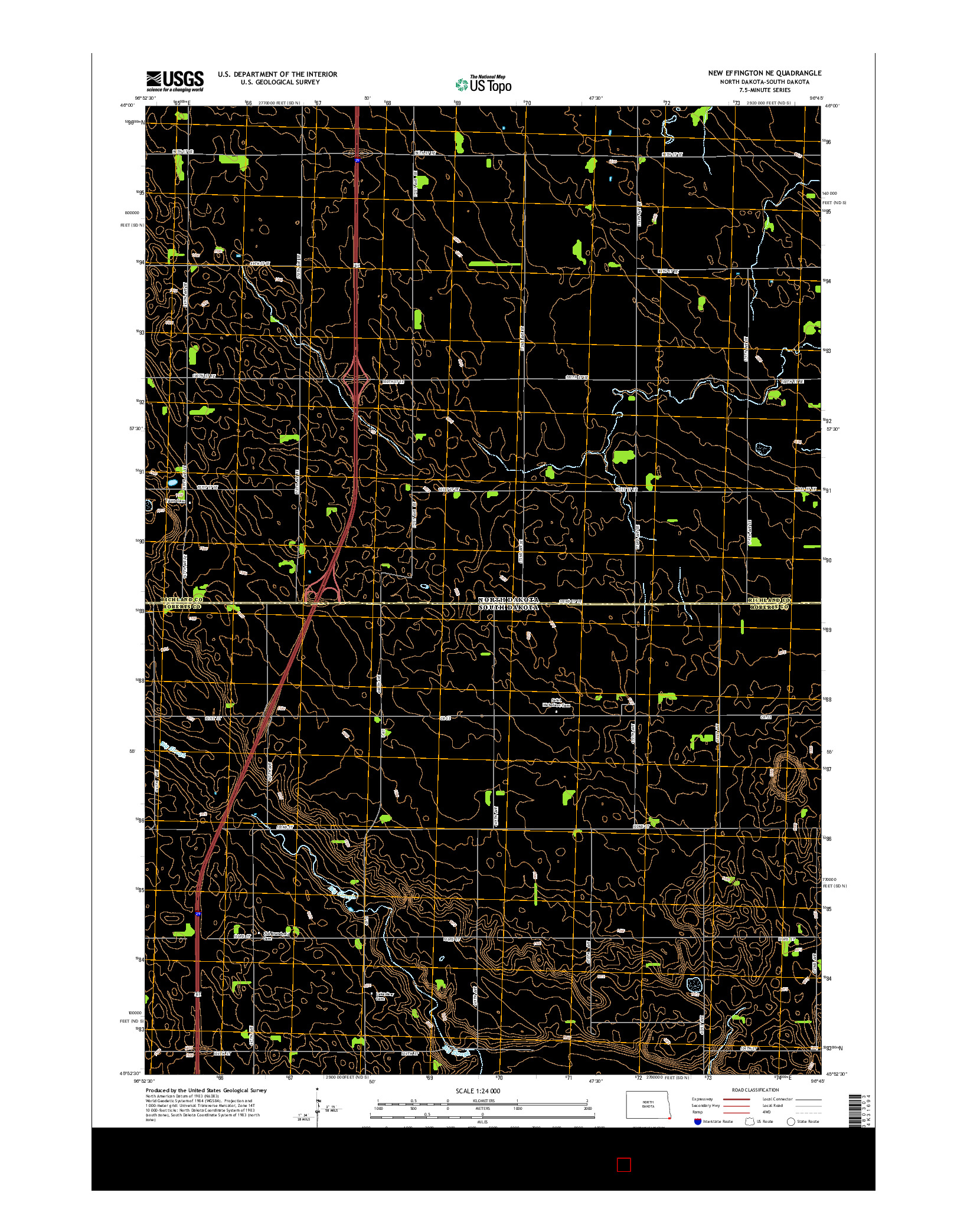 USGS US TOPO 7.5-MINUTE MAP FOR NEW EFFINGTON NE, ND-SD 2014