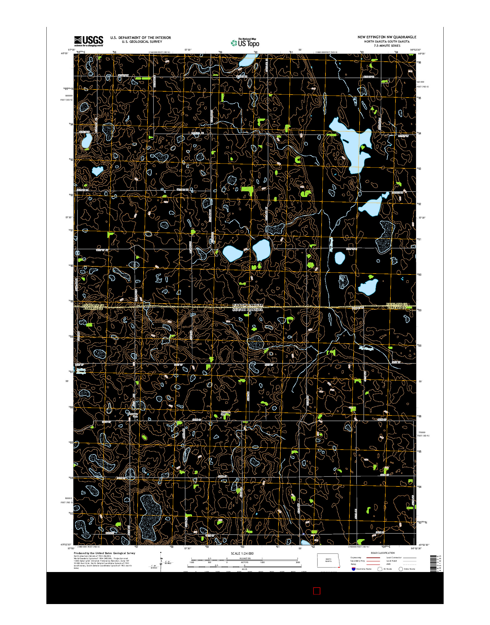 USGS US TOPO 7.5-MINUTE MAP FOR NEW EFFINGTON NW, ND-SD 2014