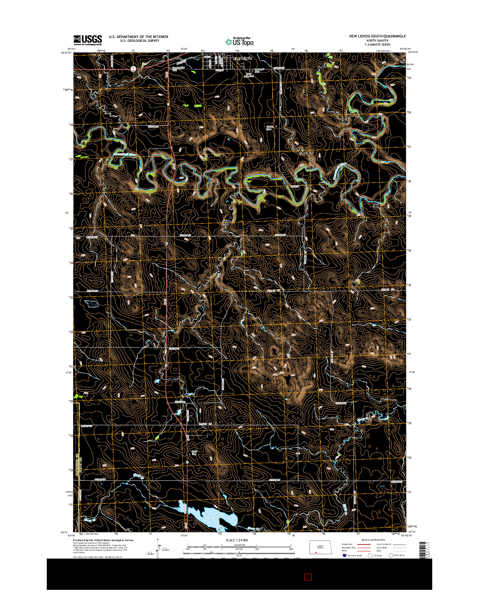 USGS US TOPO 7.5-MINUTE MAP FOR NEW LEIPZIG SOUTH, ND 2014