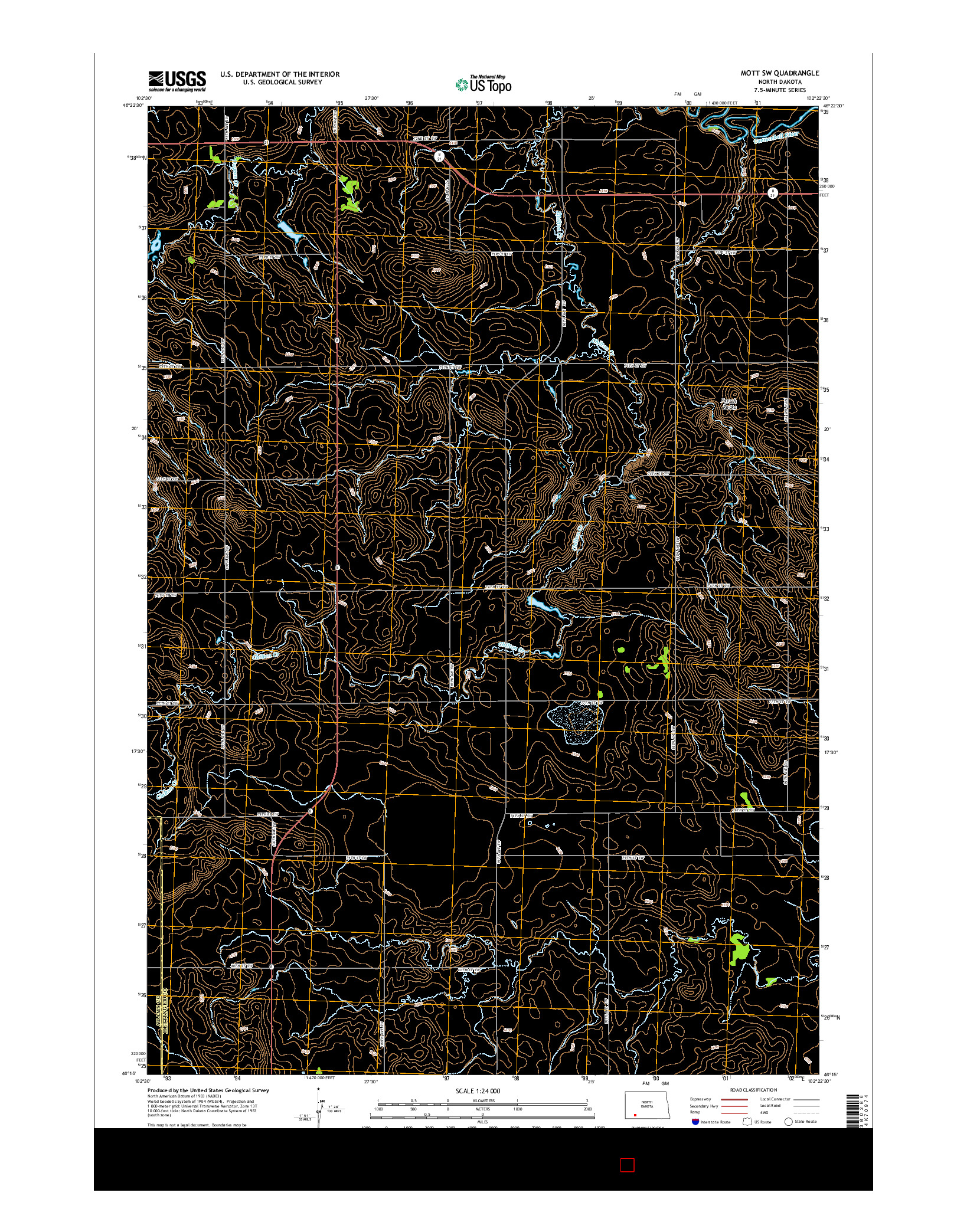 USGS US TOPO 7.5-MINUTE MAP FOR MOTT SW, ND 2014