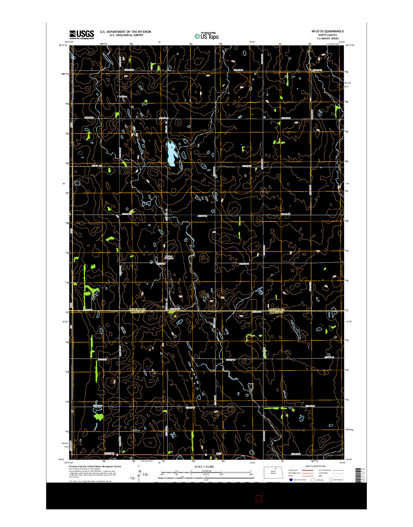 USGS US TOPO 7.5-MINUTE MAP FOR MYLO SE, ND 2014