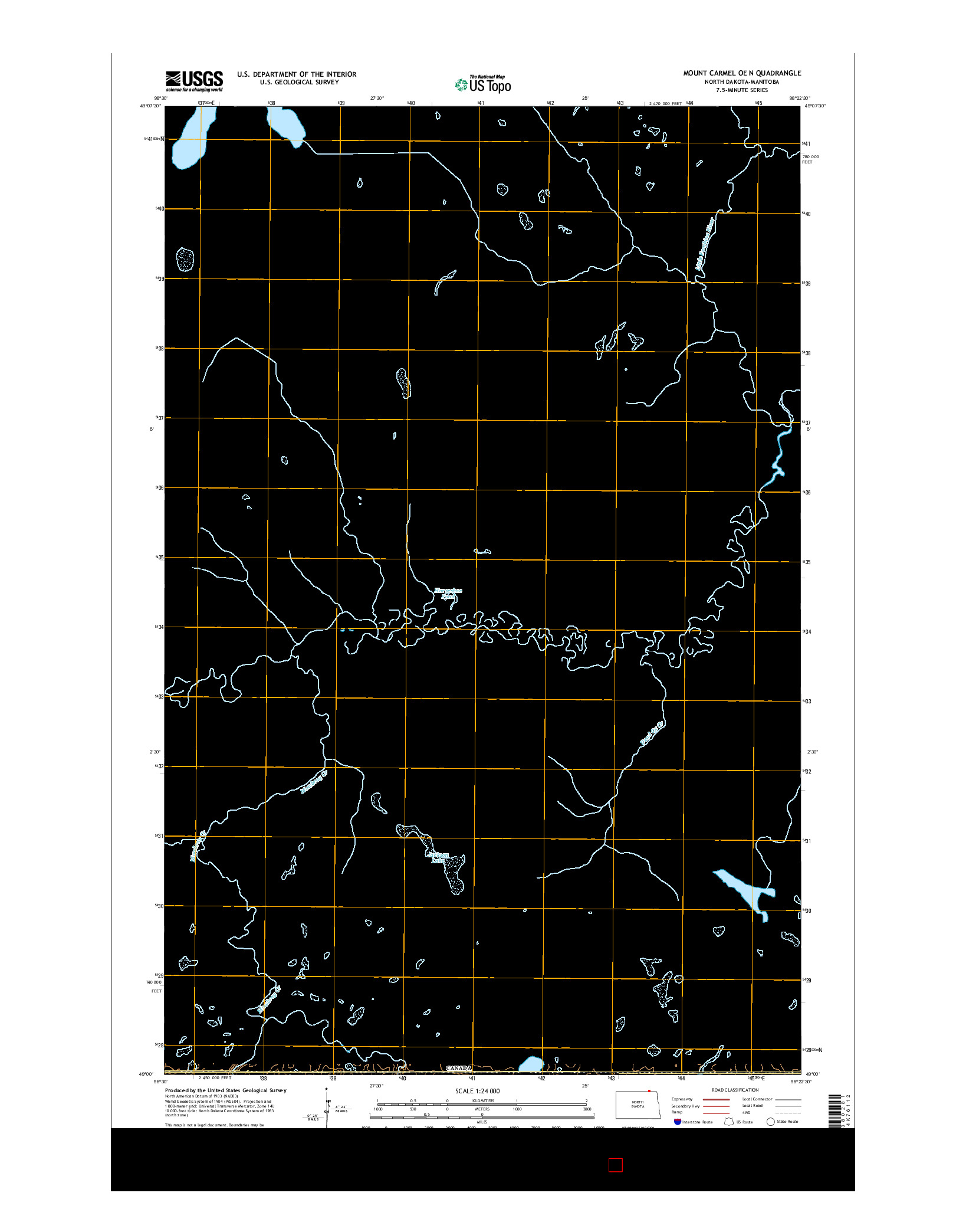 USGS US TOPO 7.5-MINUTE MAP FOR MOUNT CARMEL OE N, ND-MB 2014